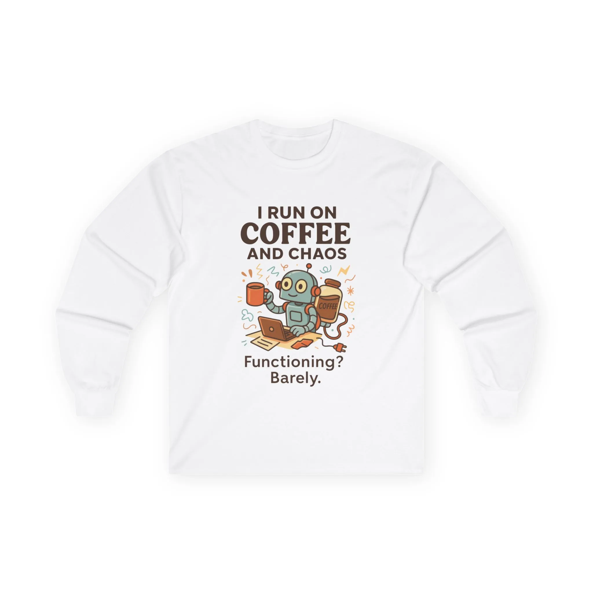 Coffee Lover Long Sleeve Tee, Tee for Coffee Enthusiasts, Funny Gift for Coffee Lovers, Unisex Long Sleeve Shirt, Work from Home Humor Tee - Image 4