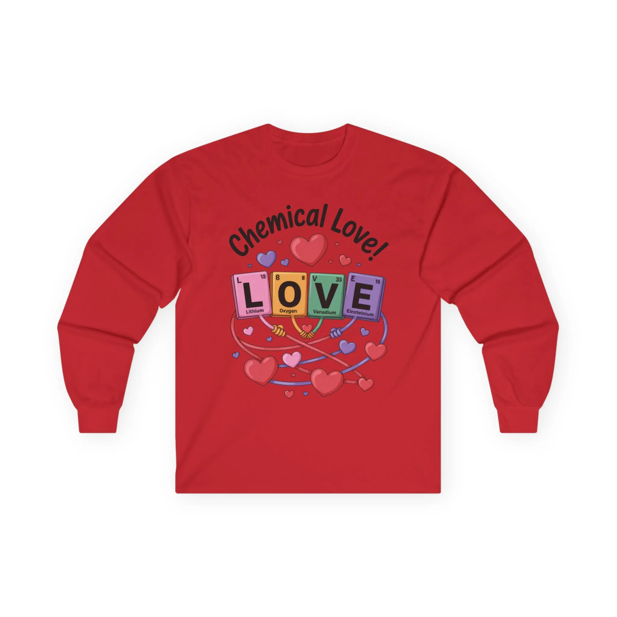 Chemical Love Womens Long Sleeve Tee, Valentines Day Gift, Cute Chemistry Shirt, Science Lover Apparel, Relationship Humor - Image 25