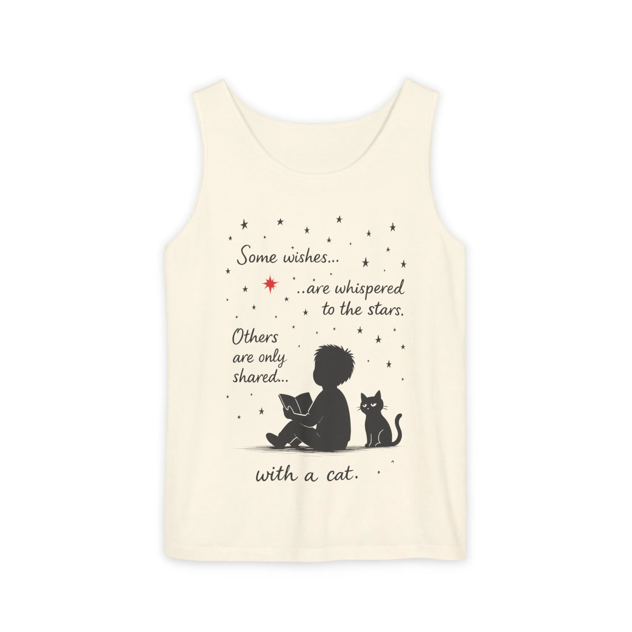 Whimsical Cat Lover's Tank Top, Inspirational Quote Top, Womens Garment-Dyed Summer Shirt, Gifts for Cat Moms, Casual Wear, Pet [...] - Image 7