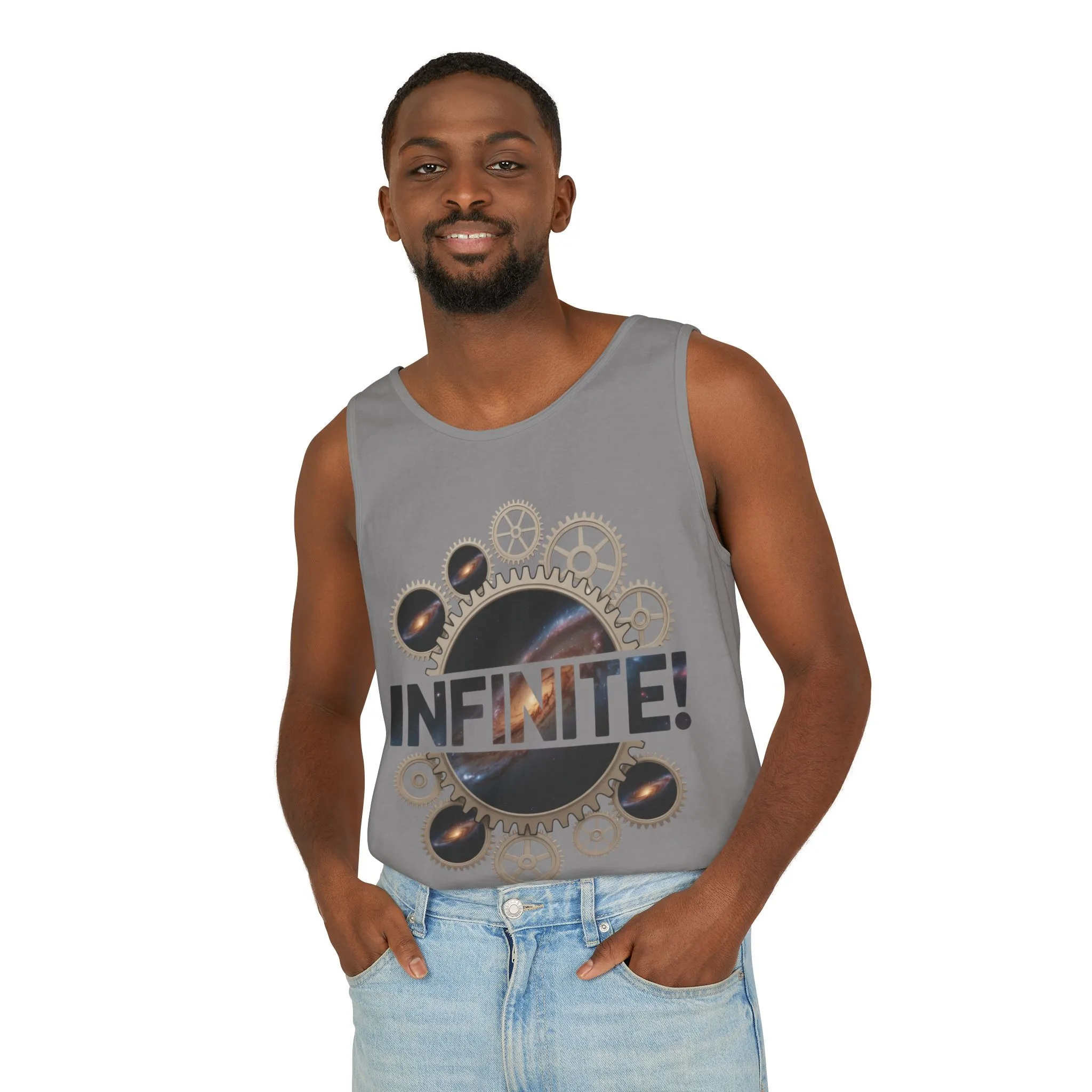 Men's INFINITE! Steampunk Space Gears T-Shirt, Cosmic Mechanical Design Tee for Sci-Fi & Engineering Lovers, Workout Shirt - Image 33