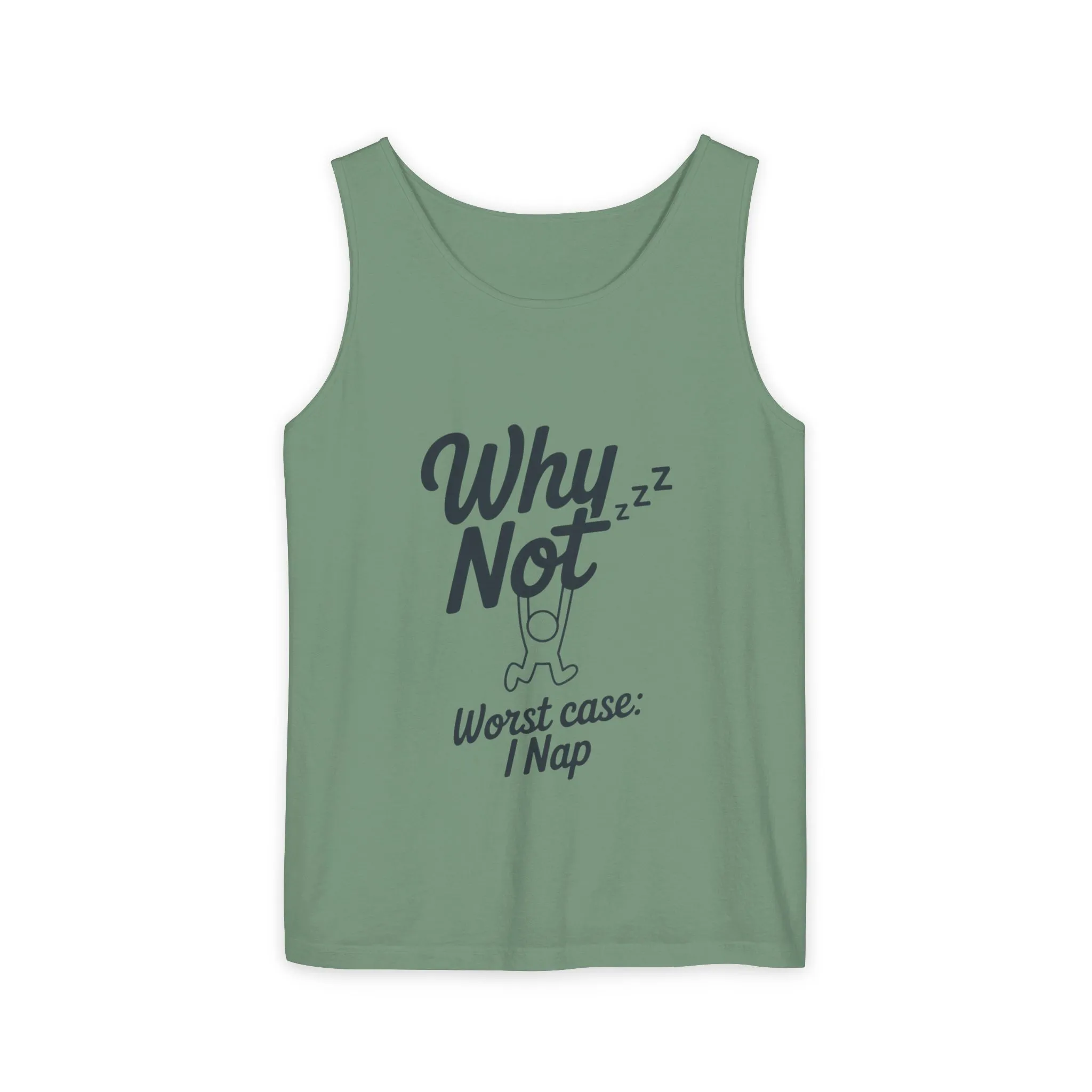 Comfy Mens Tank Top - Why Not? | Perfect for Relaxing, Gift for Nappers, Summer Wear, Vacation Apparel, Hilarious Lounge Top - Image 11