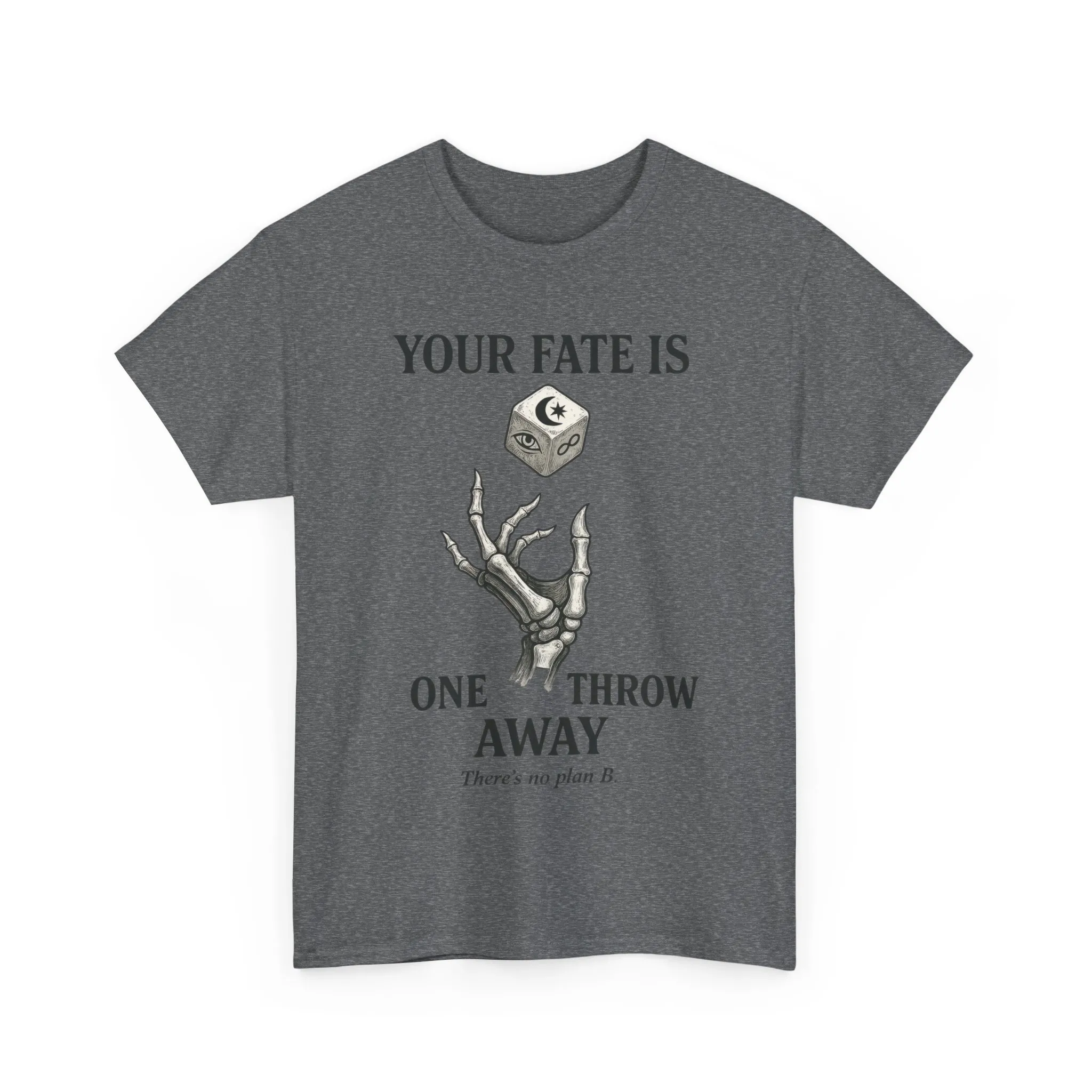 Your Fate Mens Heavy Cotton Tee, Skeleton Dice Graphic T-Shirt, Trendy Gift for Gamers, Gambling Tee, Unique Quote Apparel - Image 13