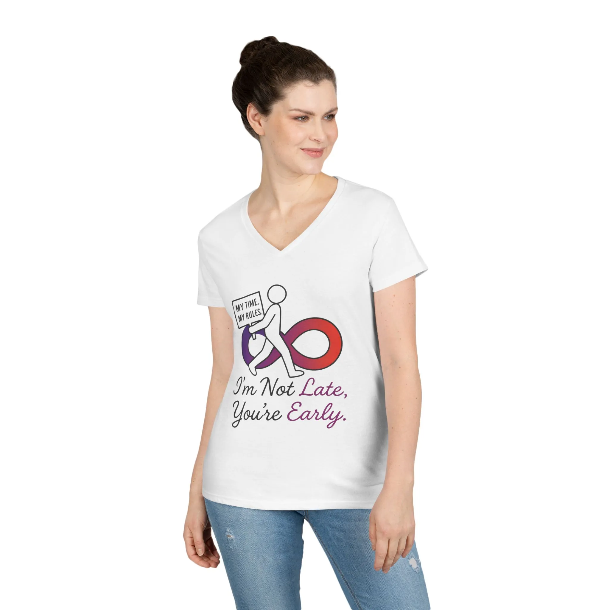 My Time My Rules Women's V-Neck T-Shirt, Funny T-Shirt, Casual Wear, women empowerment tee, confident woman shirt, self love t shirt - Image 6