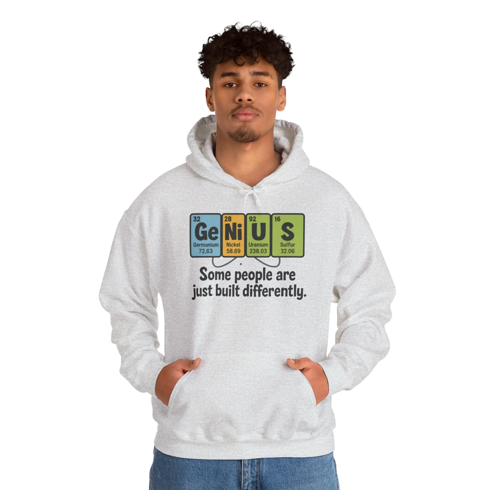 Funny Mens Genius Hoodie, Periodic Table Nerd Sweatshirt, Smart Science Pullover Gift for Him, Science Lover Apparel, Funny Hoodie - Image 4