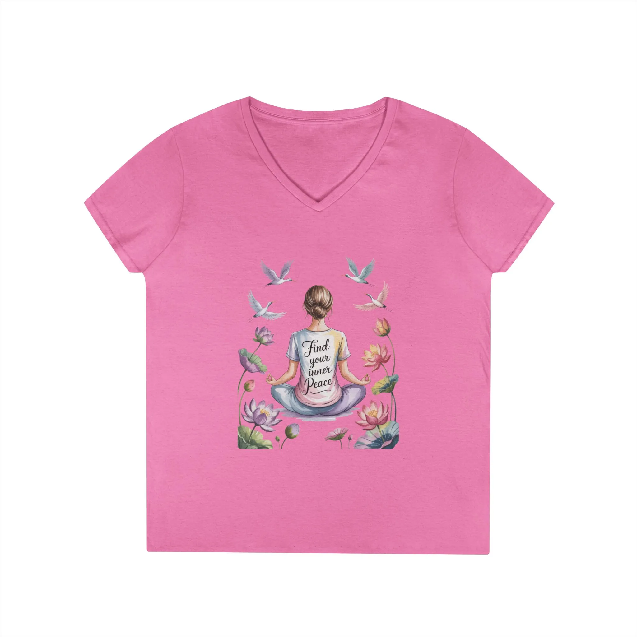 Mindful V-Neck T-Shirt, Inspirational Tee, Yoga Shirt, Self-Care Apparel, Gift for Her, Casual Wear, Find Your Inner Peace - Image 22