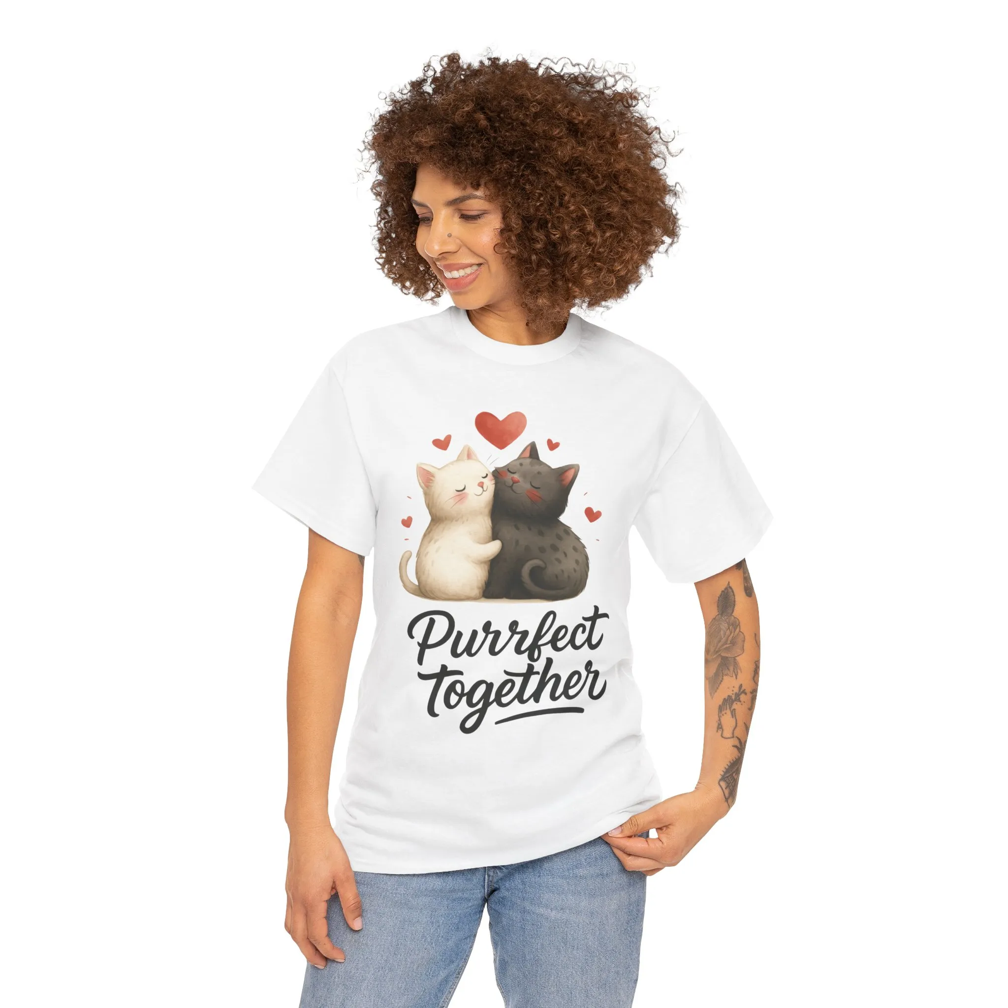 Purrfect Together Cat Tee, Cute Cat Lovers Gift, Funny Animal T-Shirt, Unisex Cotton Graphic Tee, Perfect for Valentine's Day, Pet [...]