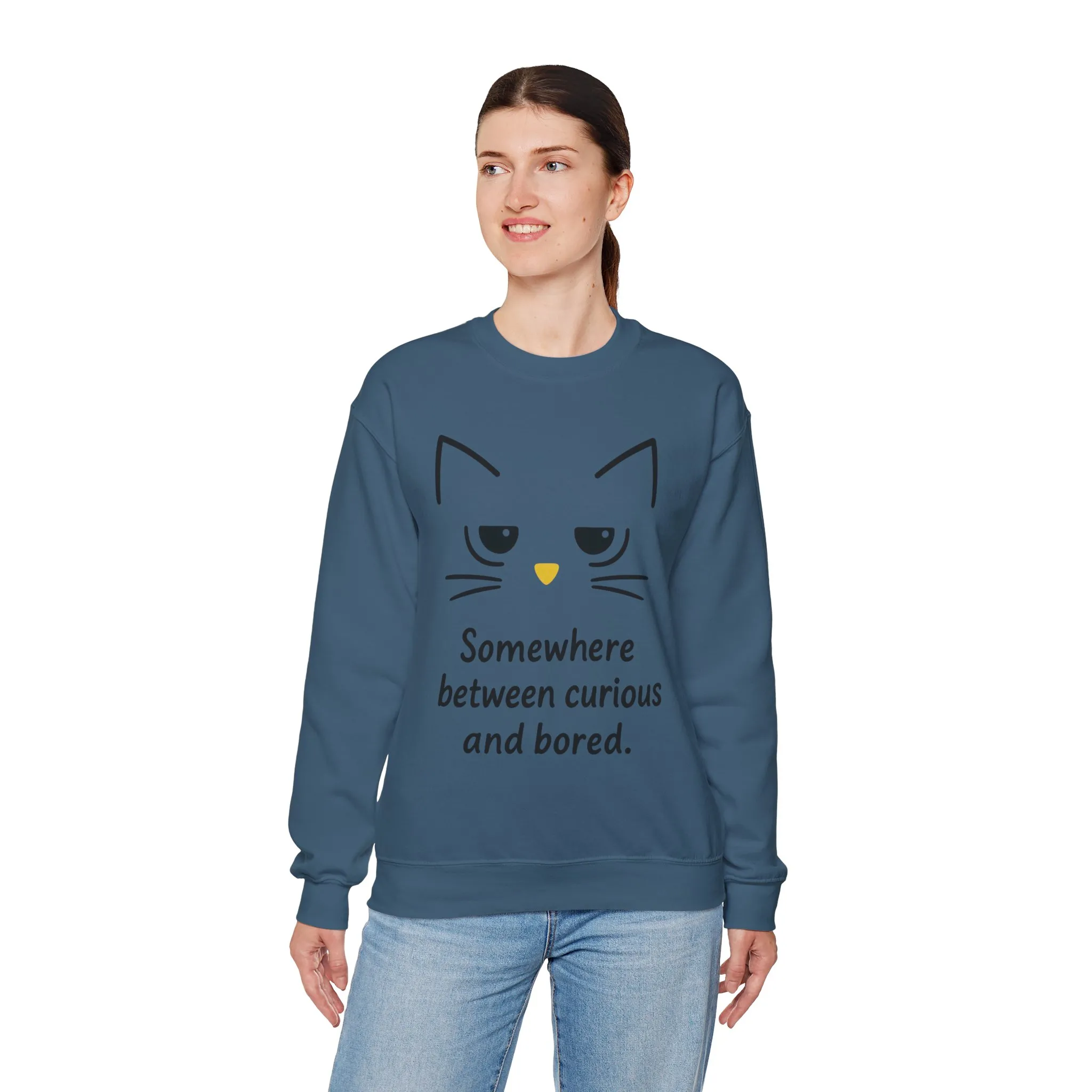 Whimsical Cat Crewneck Womens Sweatshirt, Cozy Relaxed Wear, Perfect Gift for Cat Lovers, Casual Everyday Style - Image 18