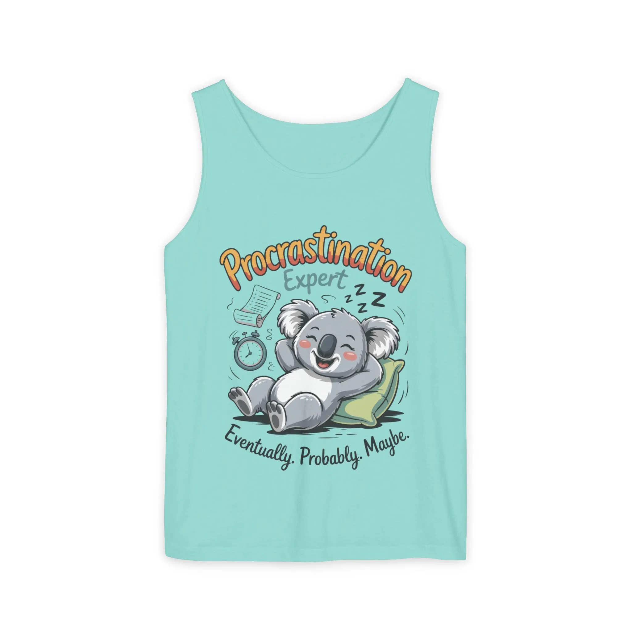 Procrastination Expert Tank Top, Funny Gift for Lazy Days, Relaxed Fit Tee, Casual Summer Wear, Koala Graphic Top, Motivational Apparel - Image 23