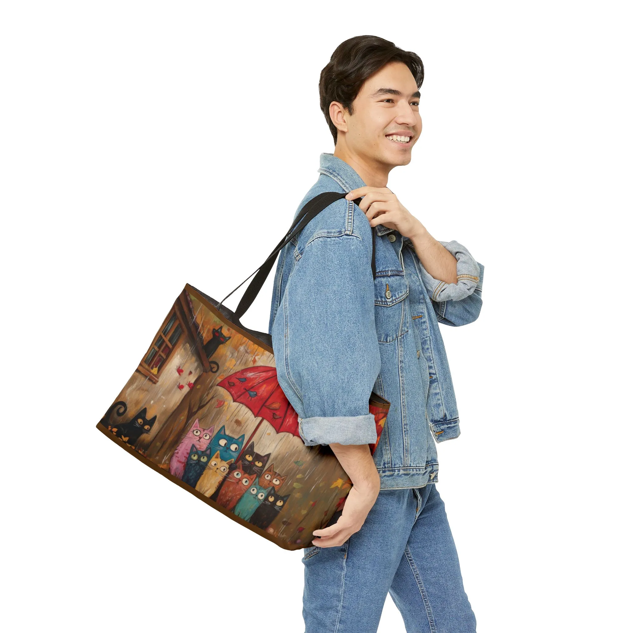 Autumn Cat Parade Weekender Tote Bag, Perfect for Travel, Cat Lovers, Fall Decor, Weekend Getaway, Stylish Storage - Image 7