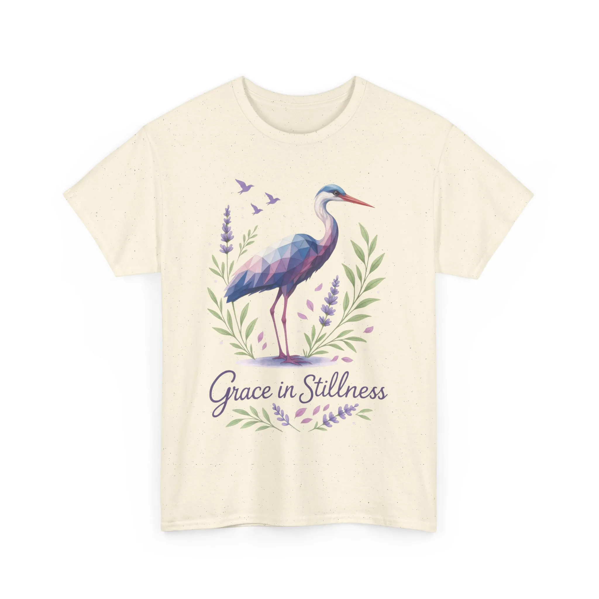 Polygonal Heron Graphic Shirt, Womens Artistic Bird Tee, Nature-Inspired Minimalist Design, Geometric Crane Tee, Bird Lovers Gift - Image 34