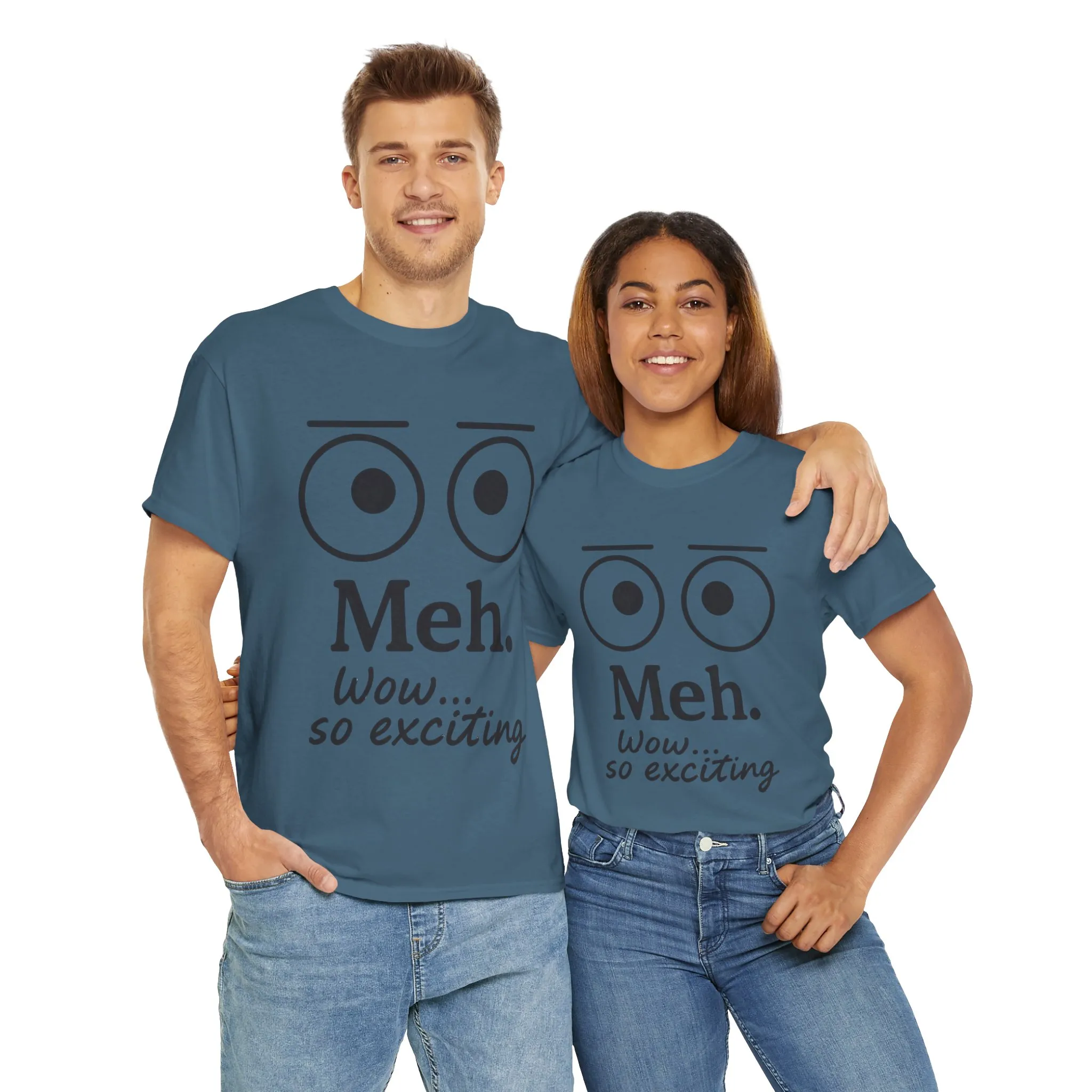 Funny Unisex Heavy Cotton Tee - 'Meh' Graphic Shirt, Casual Wear, Gift for Friends, Humor Tee, Everyday Outfit - Image 18