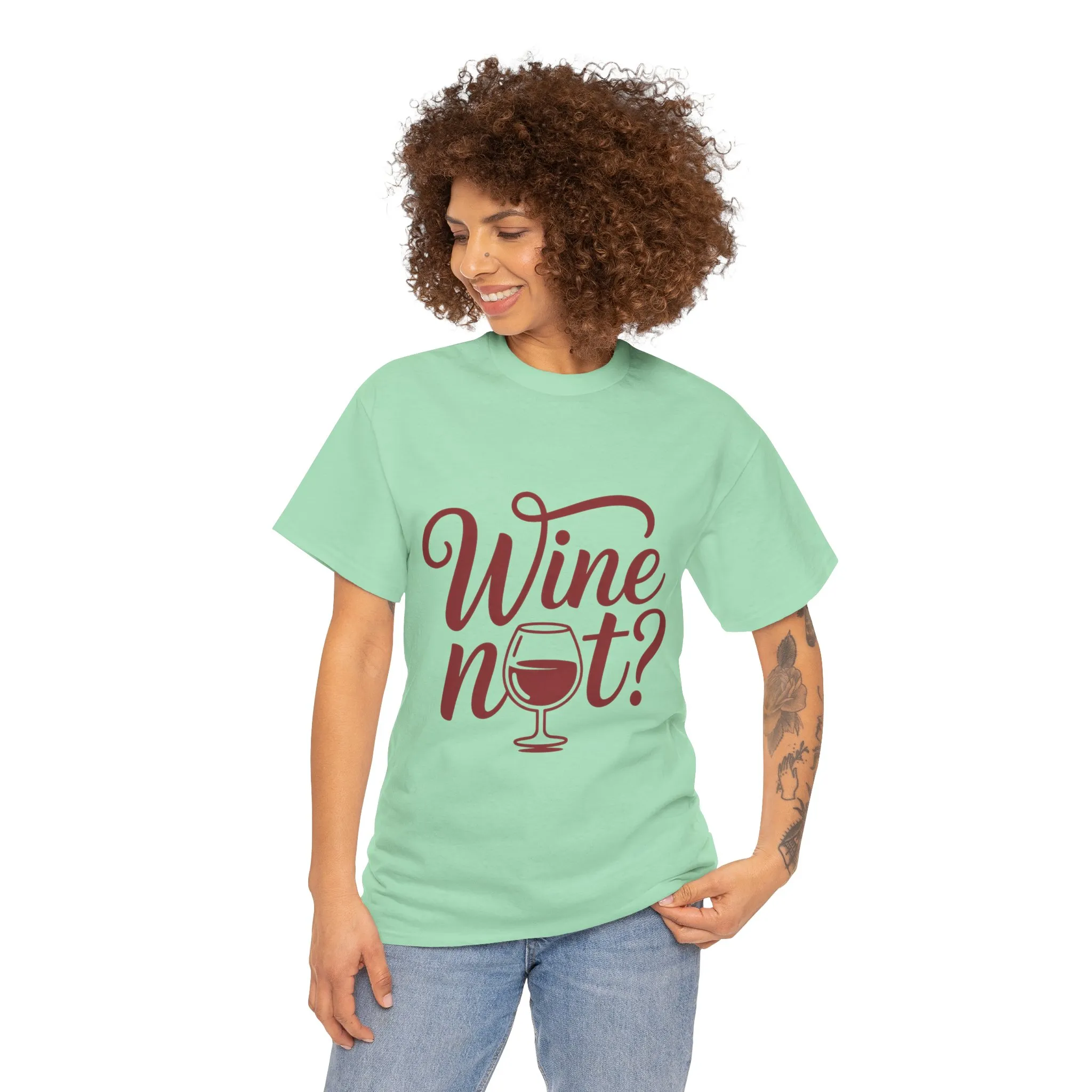 Funny Wine Lover Shirt, Wine Not Graphic Tee, Unisex Heavy Cotton T-Shirt, Pun Shirt for Wine Drinkers & Party Vibes, Gift for Wine-tasting - Image 14
