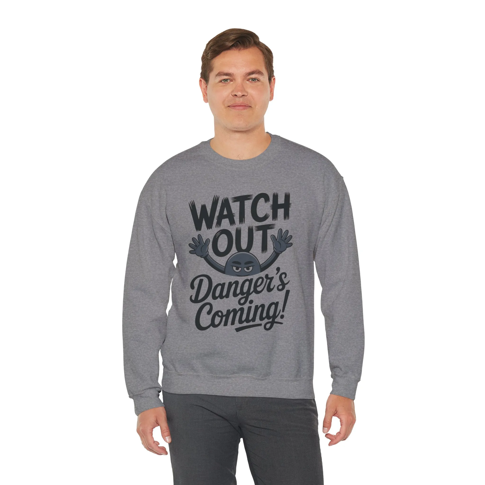 Mens Casual Crewneck Sweatshirt with Warning Message, Funny Gift for Friends, Cozy Layer for Everyone, Great for Halloween, Fall - Image 18