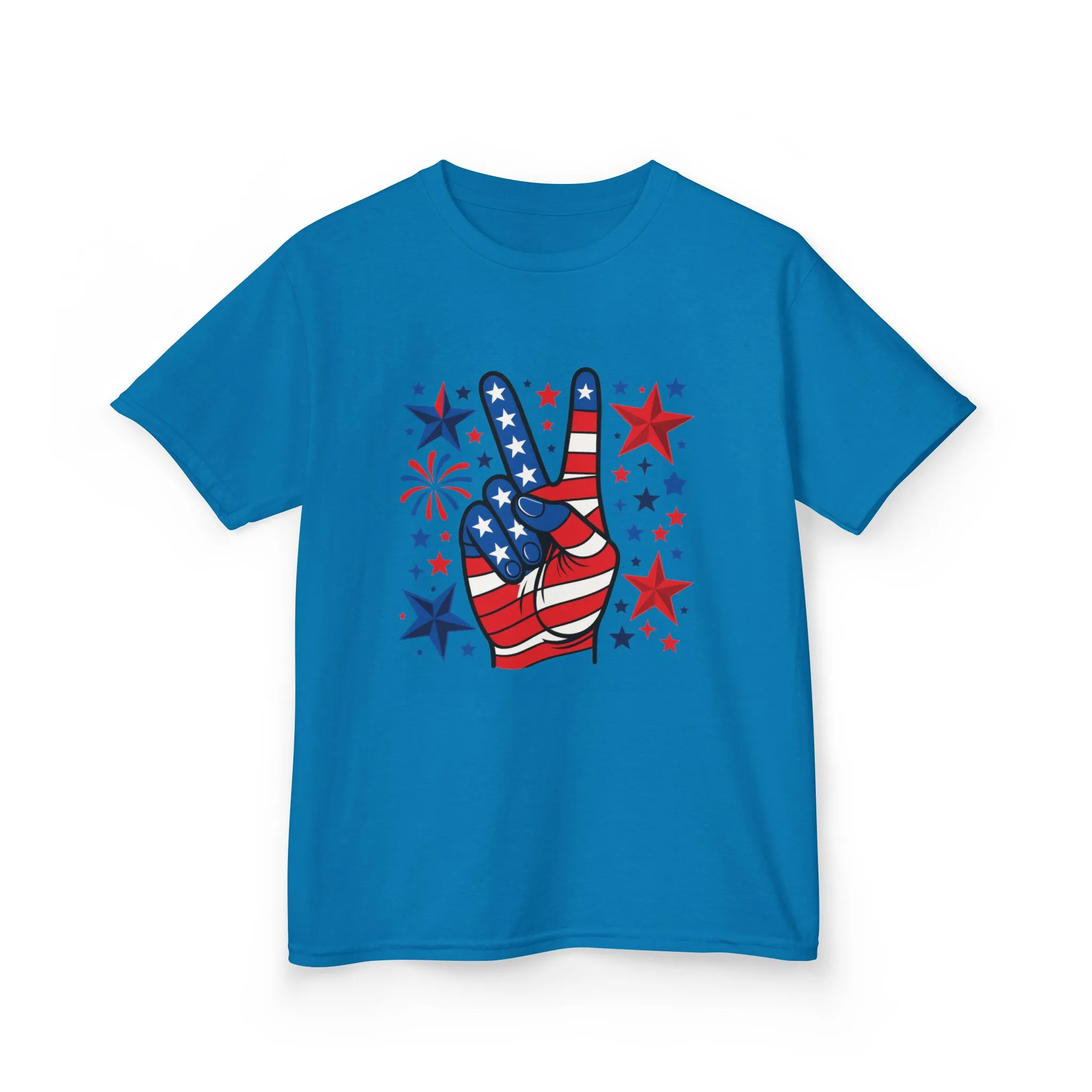 Kids Peace Sign Tee, Patriotic Children's T-Shirt, Americana Style Tee, July 4th Outfit, Independence Day Gift, Star-Spangled Shirt - Image 16