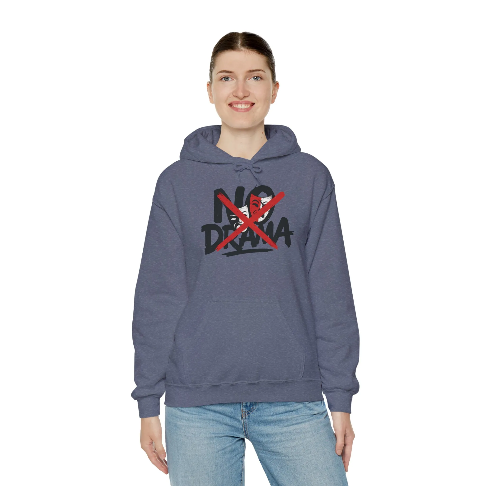 No Drama Womens Hooded Sweatshirt, Cozy Hoodie, Casual Gift, Relaxed Style, Everyday Wear, Funny Sweatshirt - Image 52