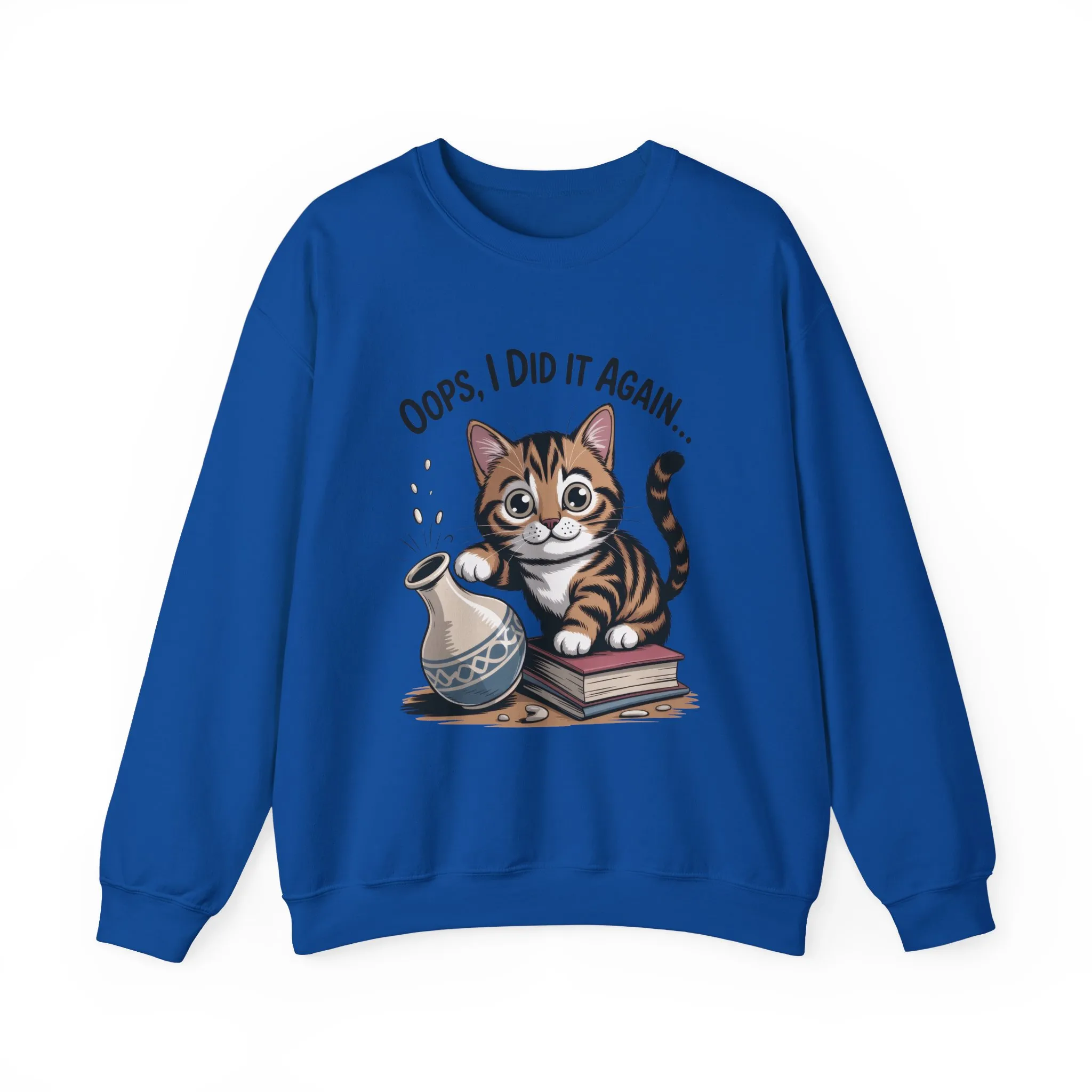 Cute Cat Oops! I Did It Again Sweatshirt, Funny Pet Lover Gift, Cozy Crewneck for Cat Moms, Purrfect for Birthdays, Casual Wear - Image 19