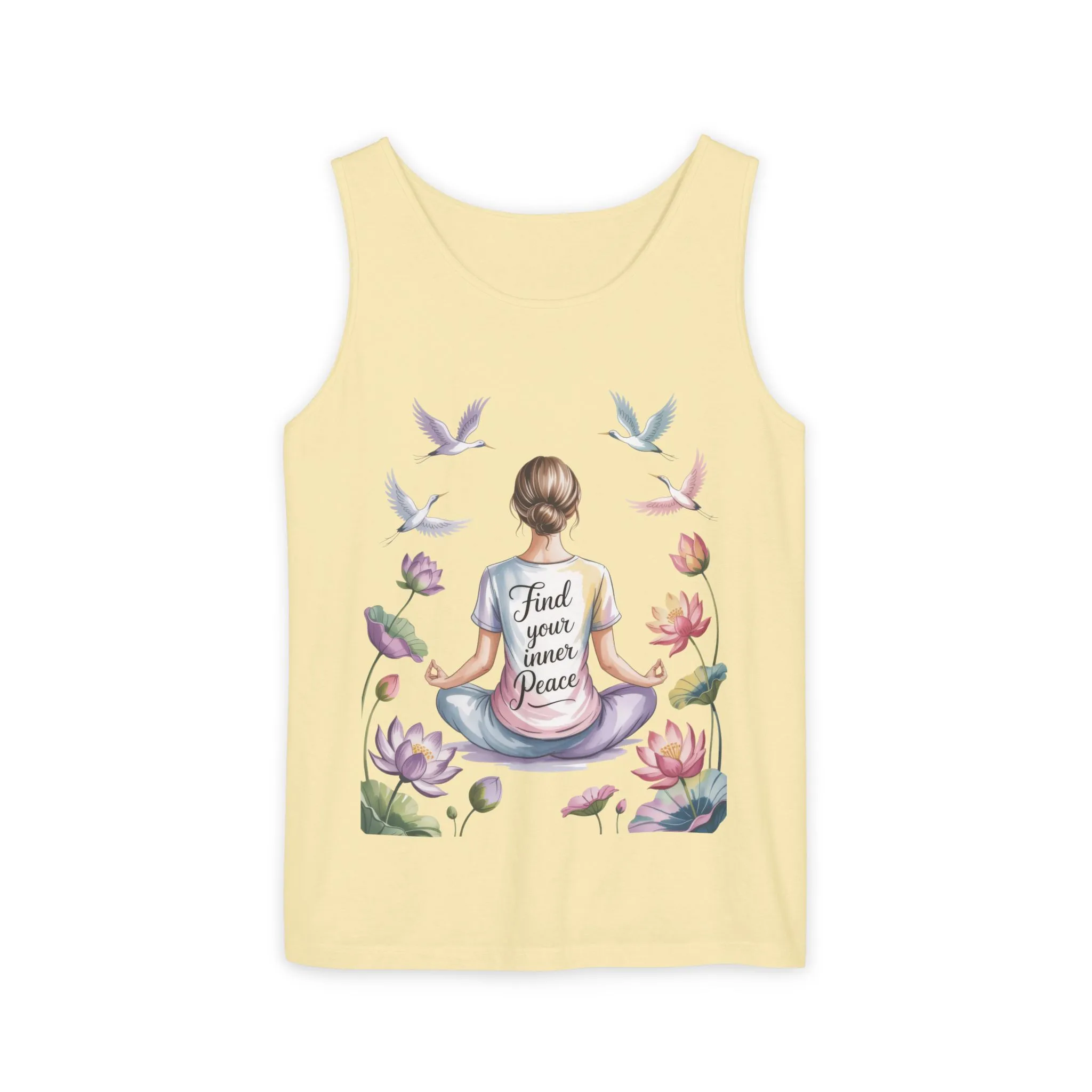 Meditation Floral Womens Tank Top, Find Your Inner Peace, Yoga Apparel, Gift for Mindfulness, Summer Relaxed Wear - Image 22
