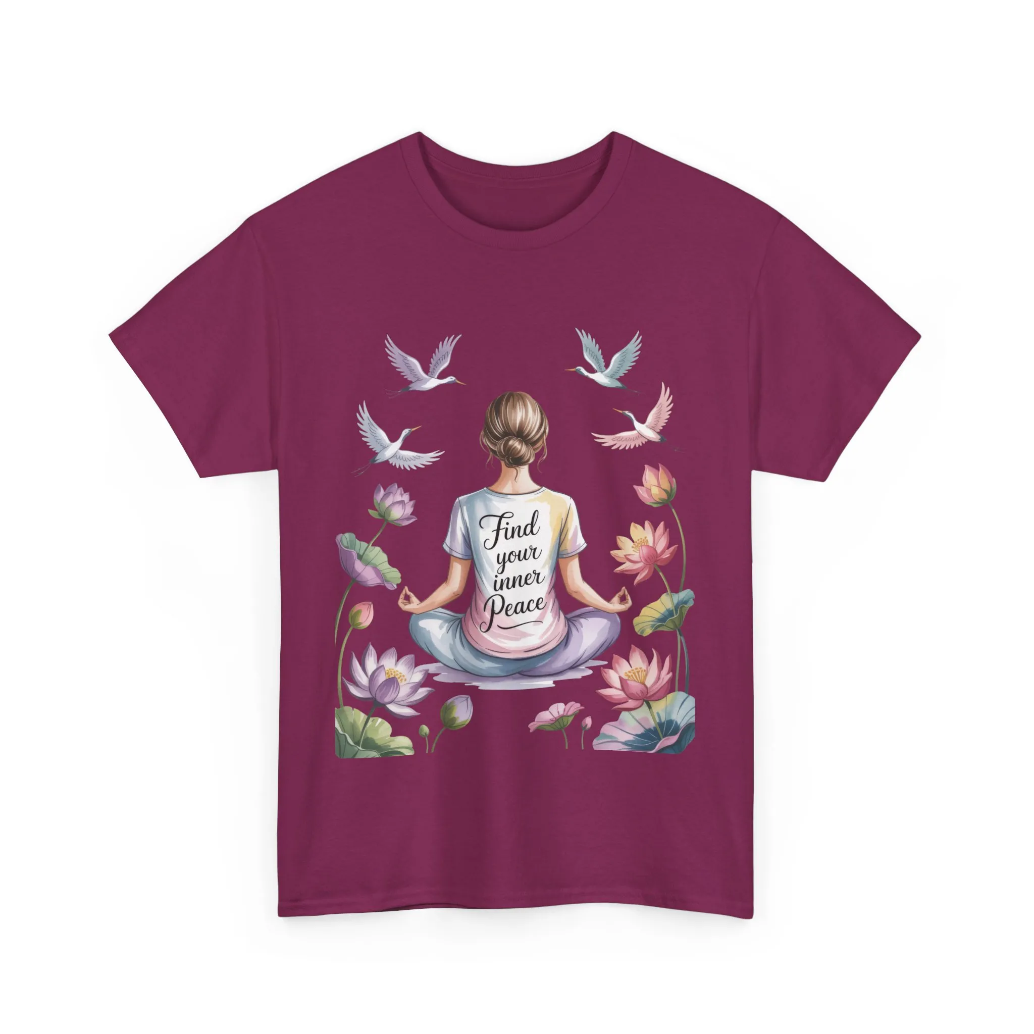 Find Your Inner Peace Womens Heavy Cotton Tee, Motivational Shirt, Meditation Apparel, Relaxation Gift, Casual Wear, Mindfulness Tee - Image 28