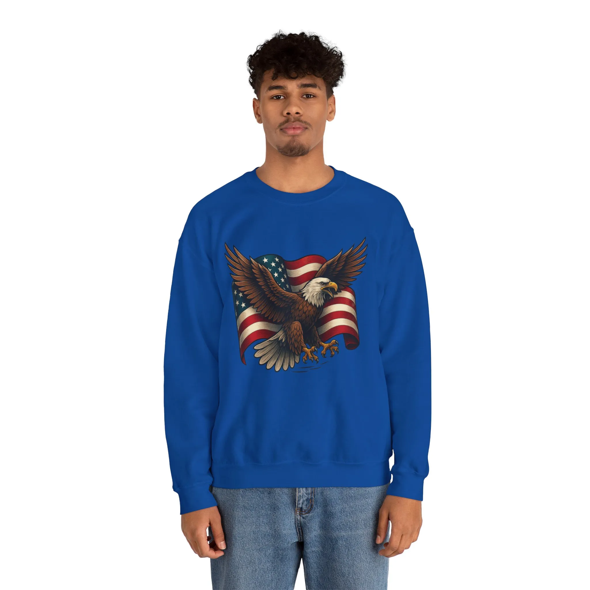 Patriotic Eagle Sweatshirt - Unisex Crewneck, USA Flag Apparel, Memorial Day, Veteran's Day, Independence Day, Gift for Patriots - Image 30