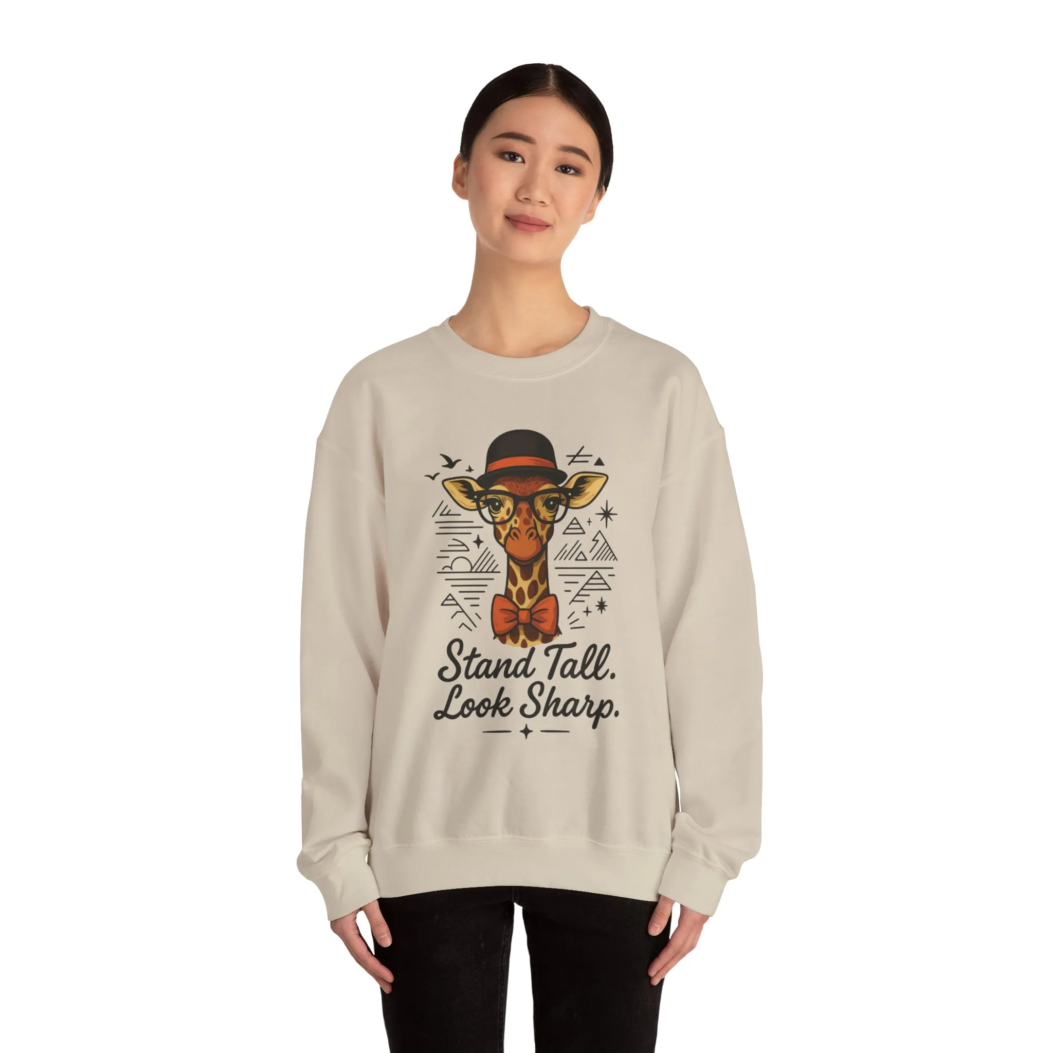 Stylish Giraffe Sweatshirt - Stand Tall, Look Sharp, Unisex Sweater for Animal Lovers, Cozy Gift, Fun Fashion for All Seasons - Image 2
