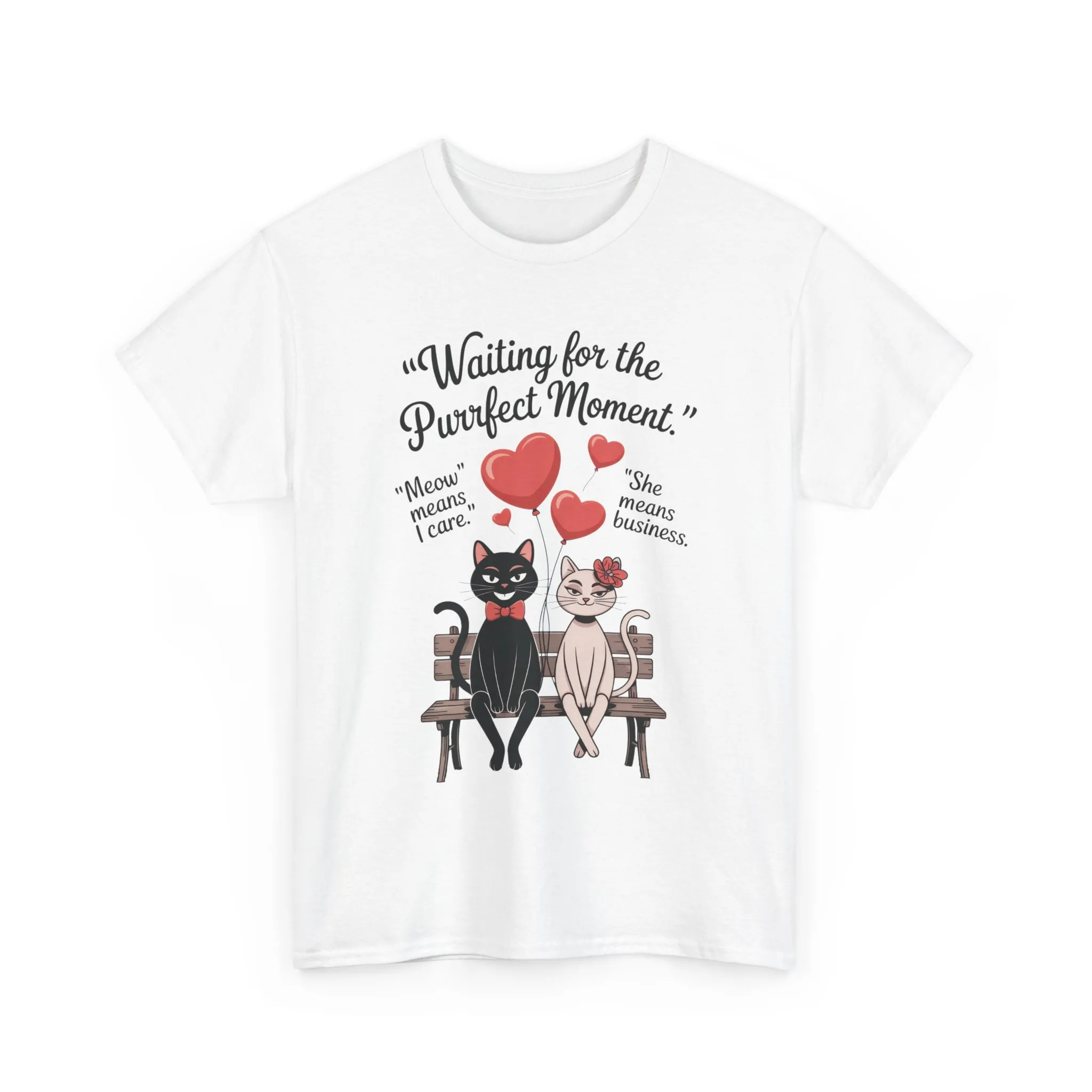 Cute Cat Lovers Tee, Unisex Heavy Cotton Tee for Pet Owners, Funny Cat Shirt, Gift for Cat Lovers, Casual T-Shirt, Animal Art Tee - Image 2