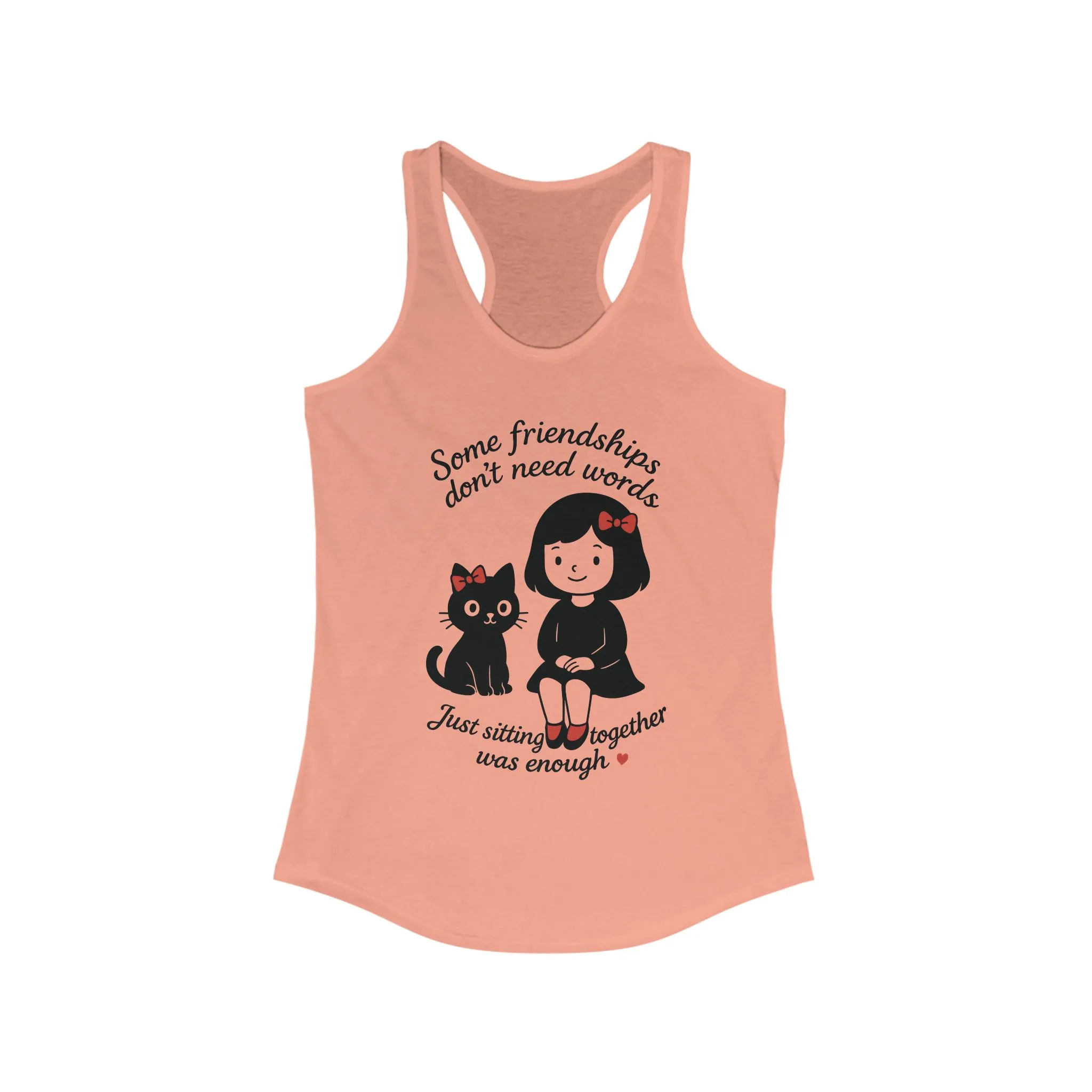 Friendship Cat Love Tank Top, Cute Summer Shirt, Gifts for Cat Lovers, Women's Casual Wear, Self-Care Apparel, Pet Owner Gift