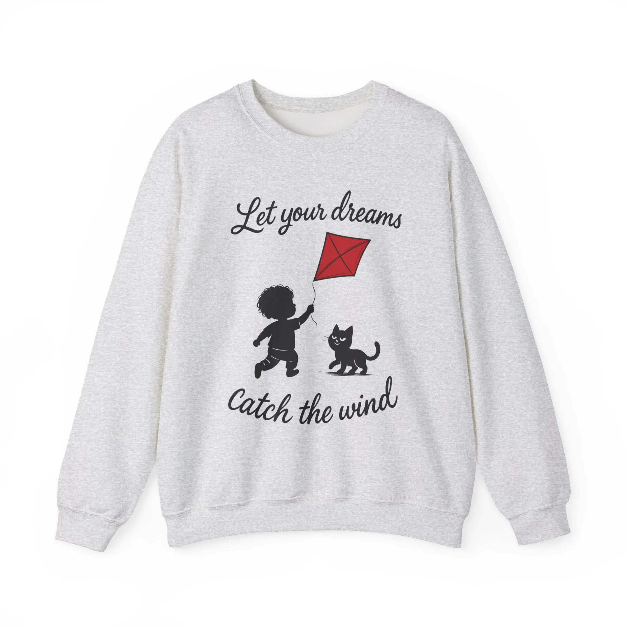 Dream Big Womens Crewneck Sweatshirt, Inspirational Gift, Cozy Lounge Wear, Cat Lover's Apparel, Kid's Motivation Sweatshirt - Image 4