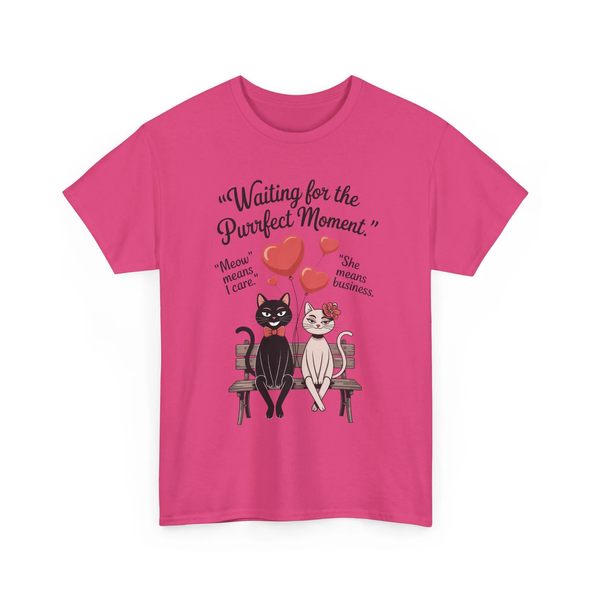 Cute Cat Lovers Tee, Unisex Heavy Cotton Tee for Pet Owners, Funny Cat Shirt, Gift for Cat Lovers, Casual T-Shirt, Animal Art Tee - Image 22