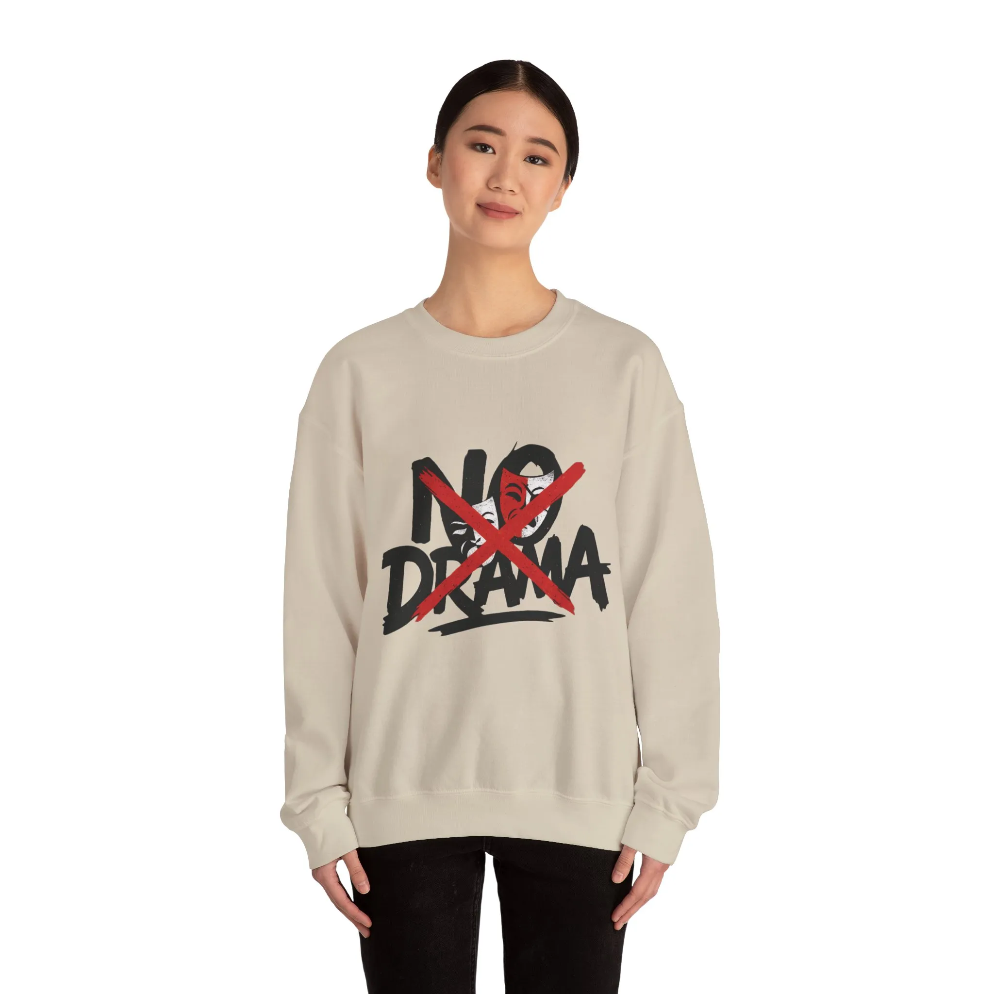 No Drama Crewneck Womens Sweatshirt, Cozy Sweatshirt, Relaxed Fit Pullover, Casual Gift for Friends, Everyday Comfort Apparel - Image 32