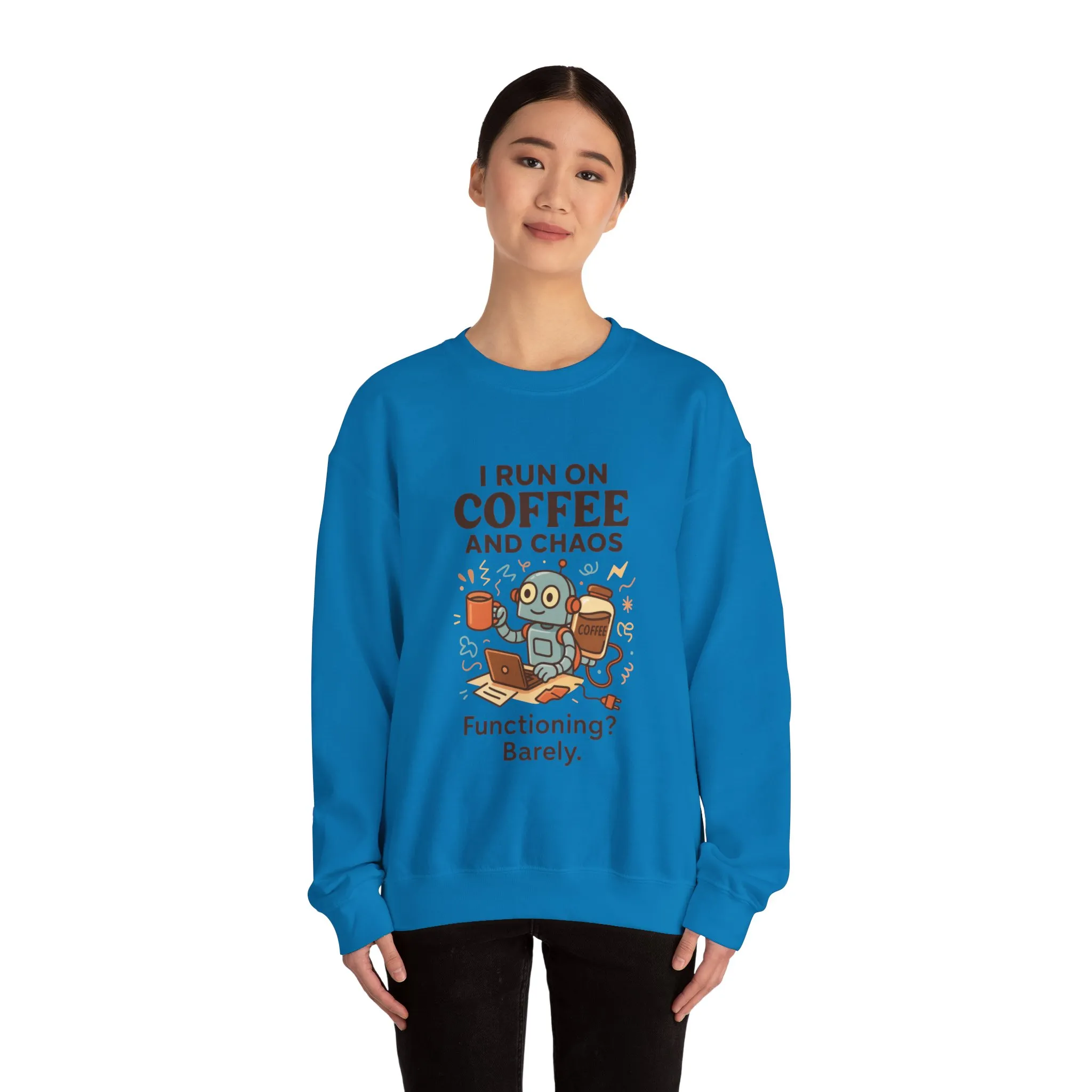 Coffee and Chaos Crewneck Sweatshirt, Funny Sweatshirt for Coffee Lovers, Unisex Gift, Cozy Everyday Wear, Ideal for Holidays - Image 18
