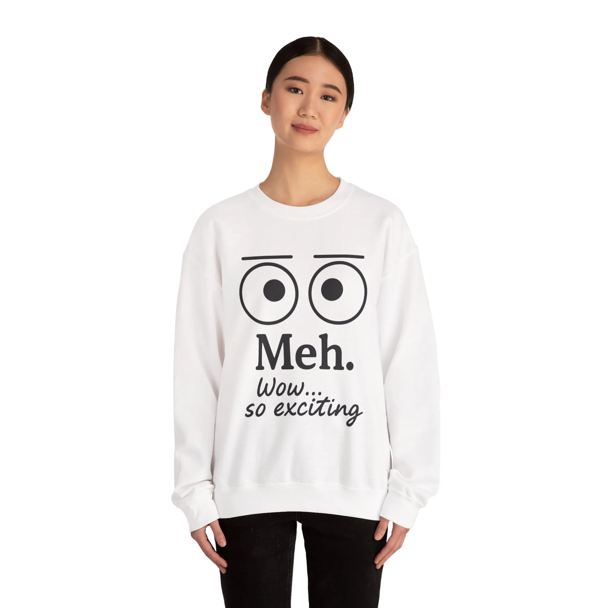 Meh Sweatshirt, Womens Funny Crewneck, Casual Gift for Friends, Comfy Everyday Wear, Sarcastic Apparel, Relaxed Style Clothing - Image 5
