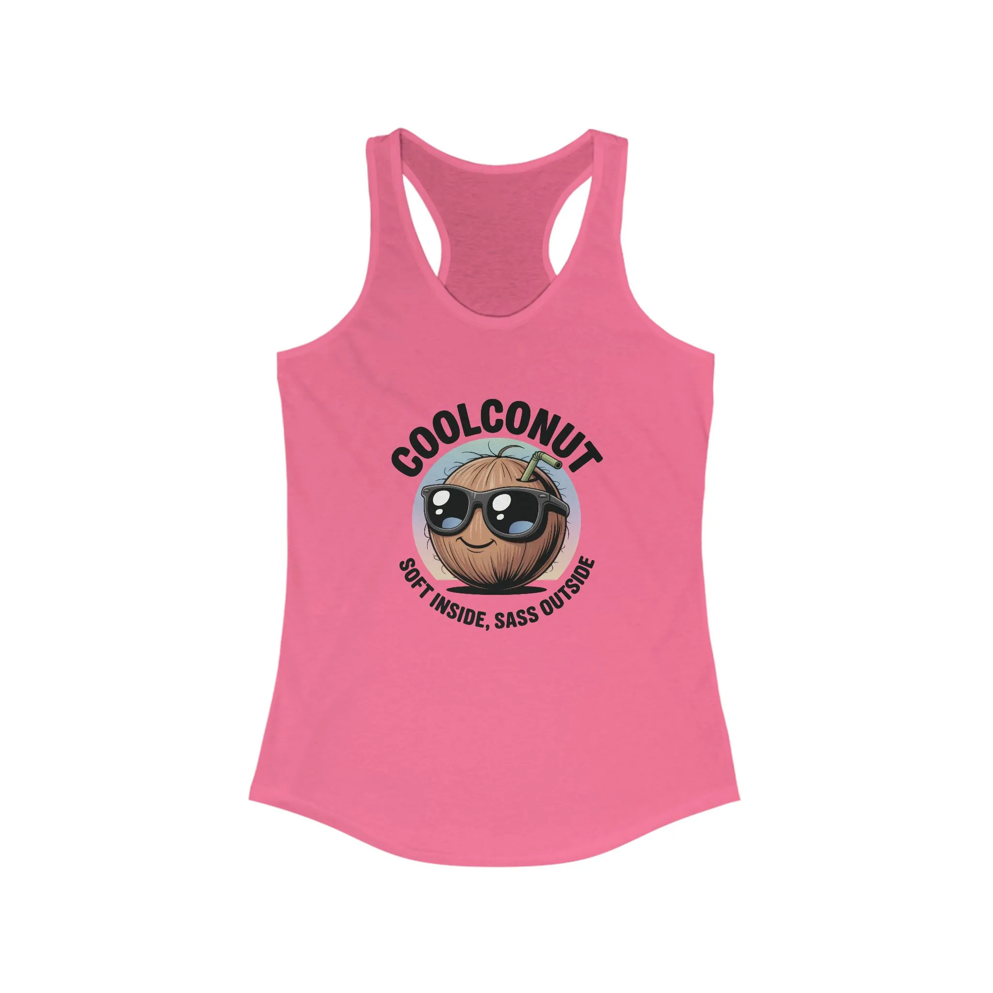 Coolconut Women's Racerback Tank - Soft Inside Sass Outside, Funny Summer Top, Beachwear, Casual Wear, Gift for Friends - Image 23