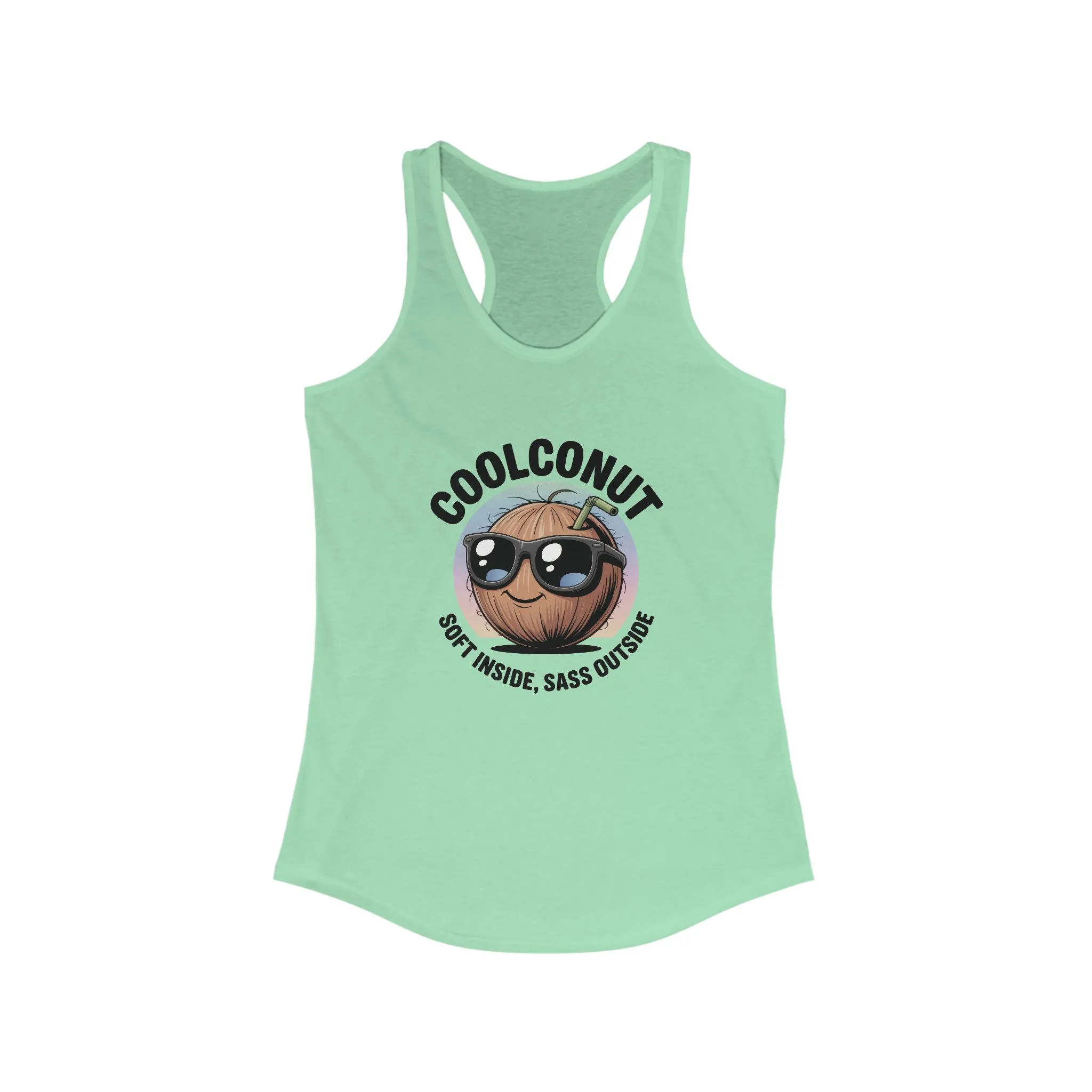 Coolconut Women's Racerback Tank - Soft Inside Sass Outside, Funny Summer Top, Beachwear, Casual Wear, Gift for Friends - Image 7