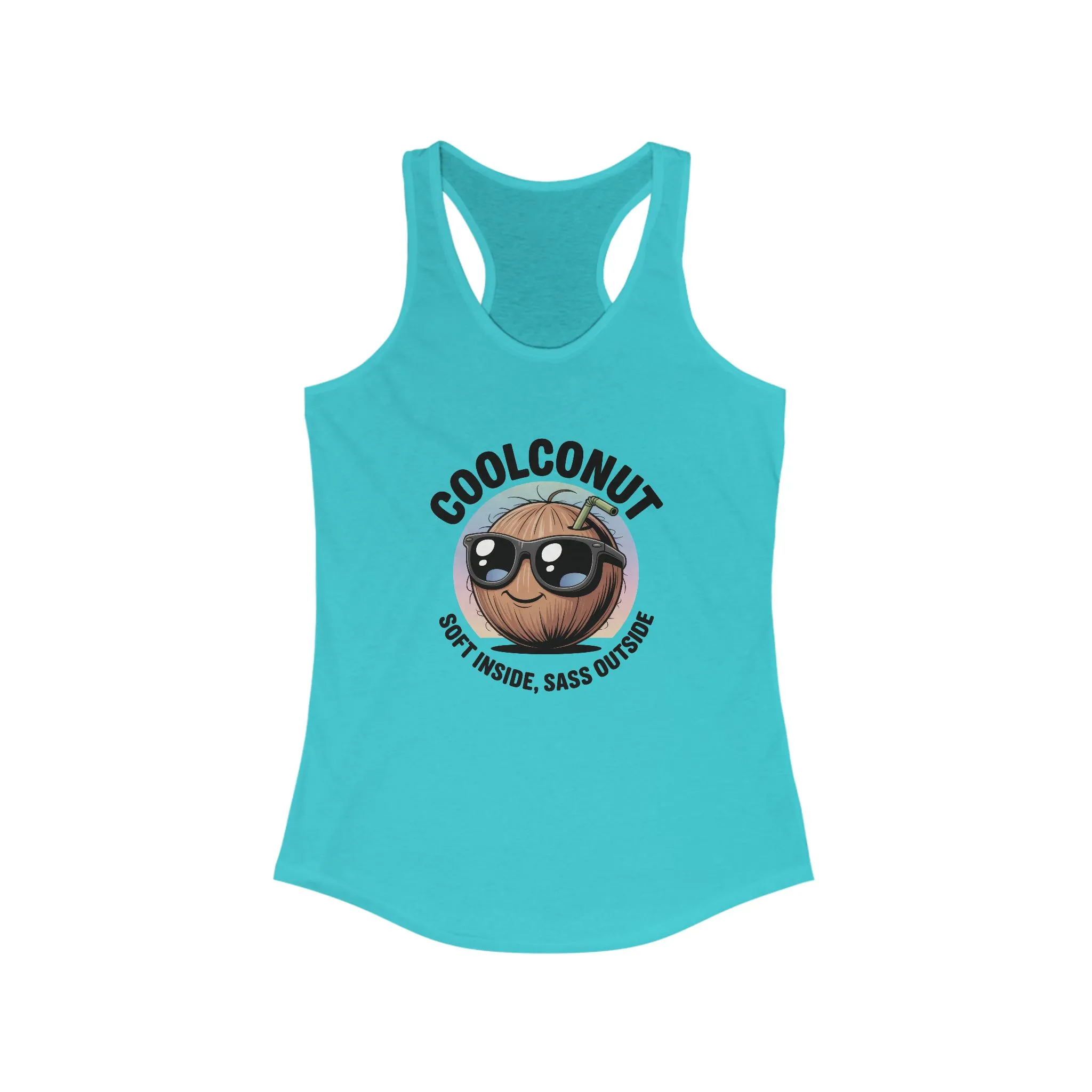 Coolconut Women's Racerback Tank - Soft Inside Sass Outside, Funny Summer Top, Beachwear, Casual Wear, Gift for Friends - Image 9