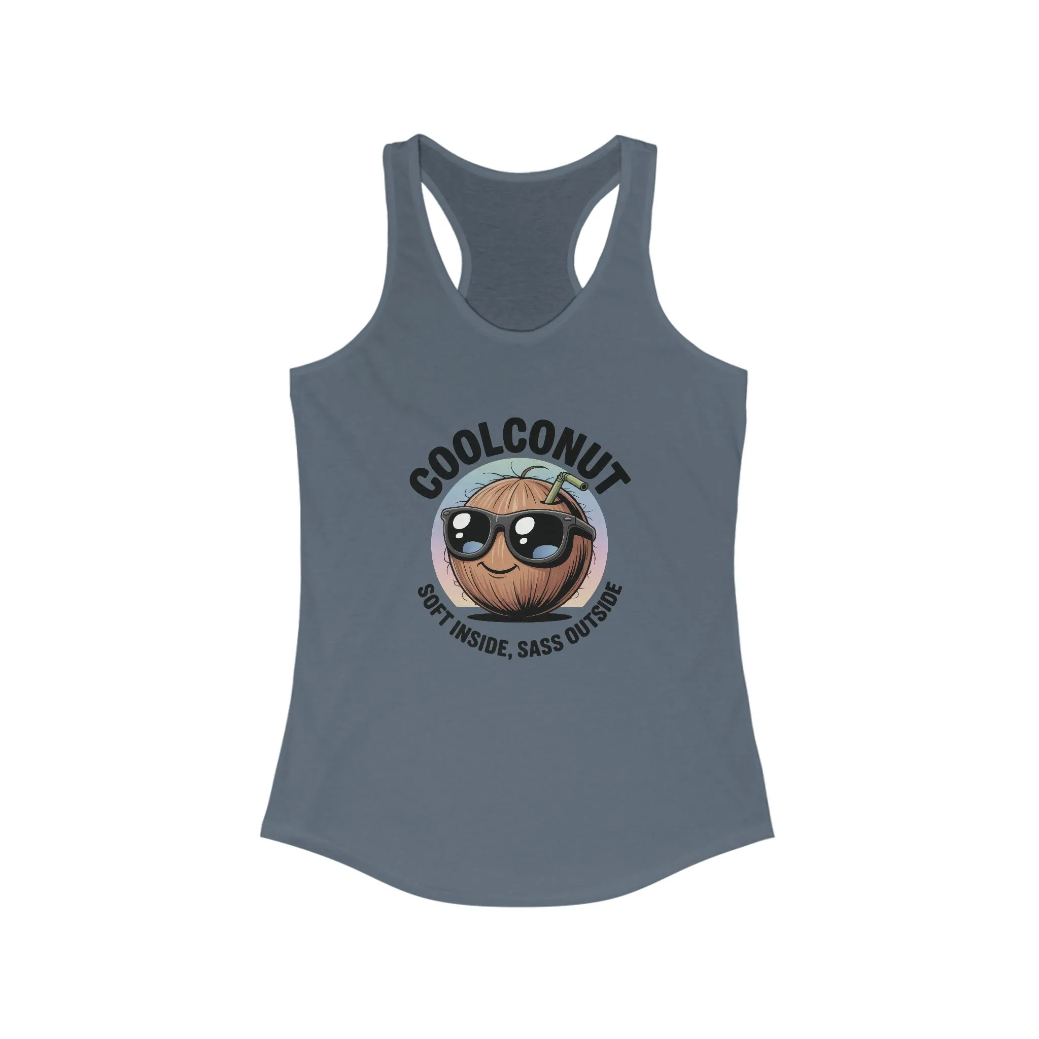 Coolconut Women's Racerback Tank - Soft Inside Sass Outside, Funny Summer Top, Beachwear, Casual Wear, Gift for Friends - Image 11