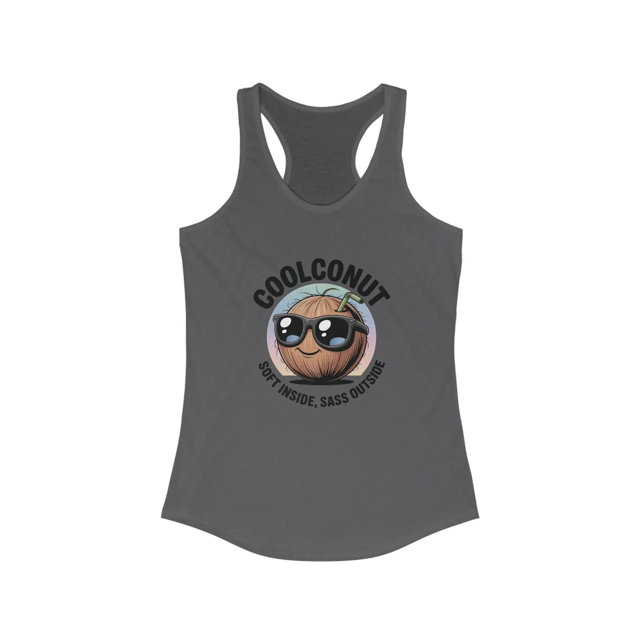 Coolconut Women's Racerback Tank - Soft Inside Sass Outside, Funny Summer Top, Beachwear, Casual Wear, Gift for Friends - Image 13