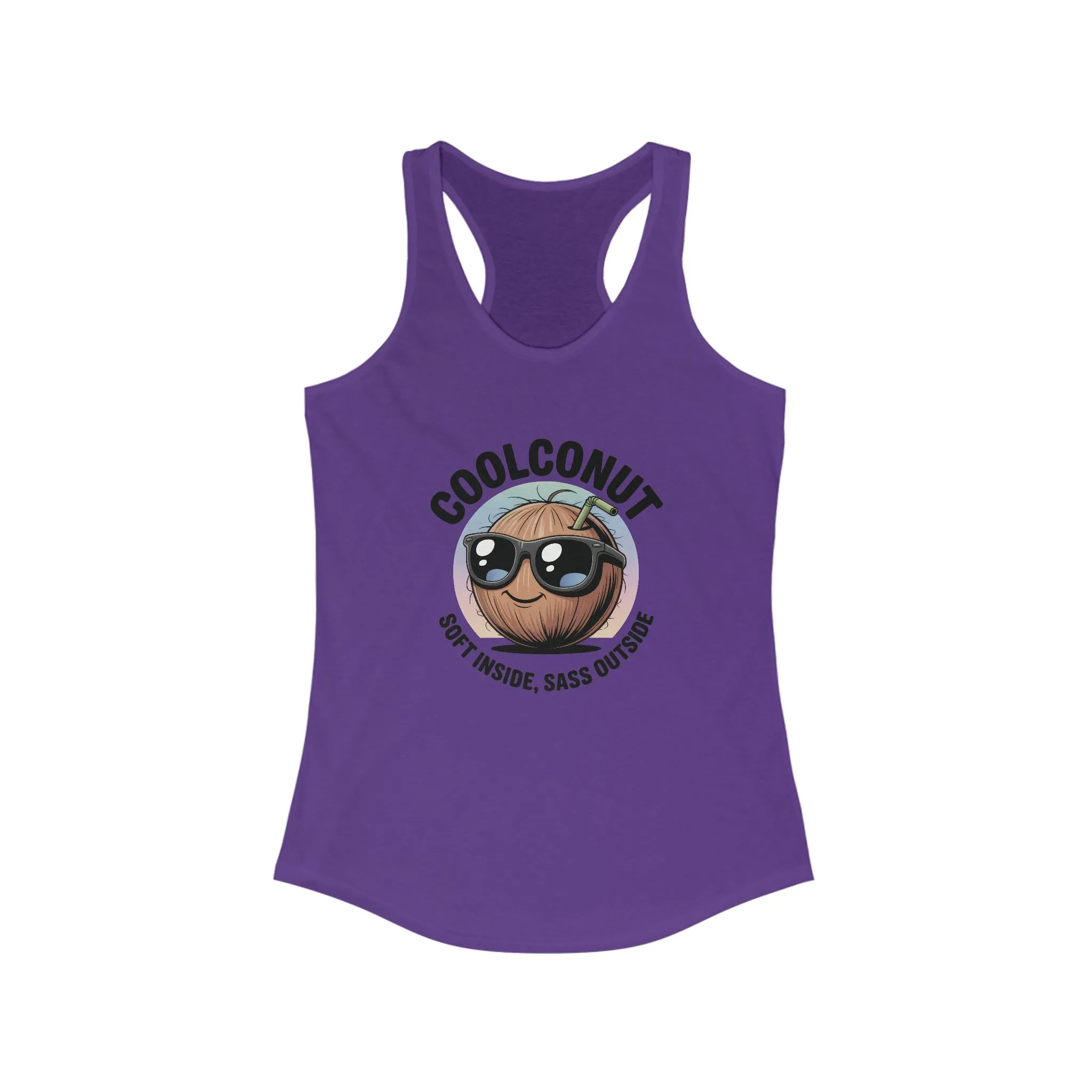 Coolconut Women's Racerback Tank - Soft Inside Sass Outside, Funny Summer Top, Beachwear, Casual Wear, Gift for Friends - Image 15