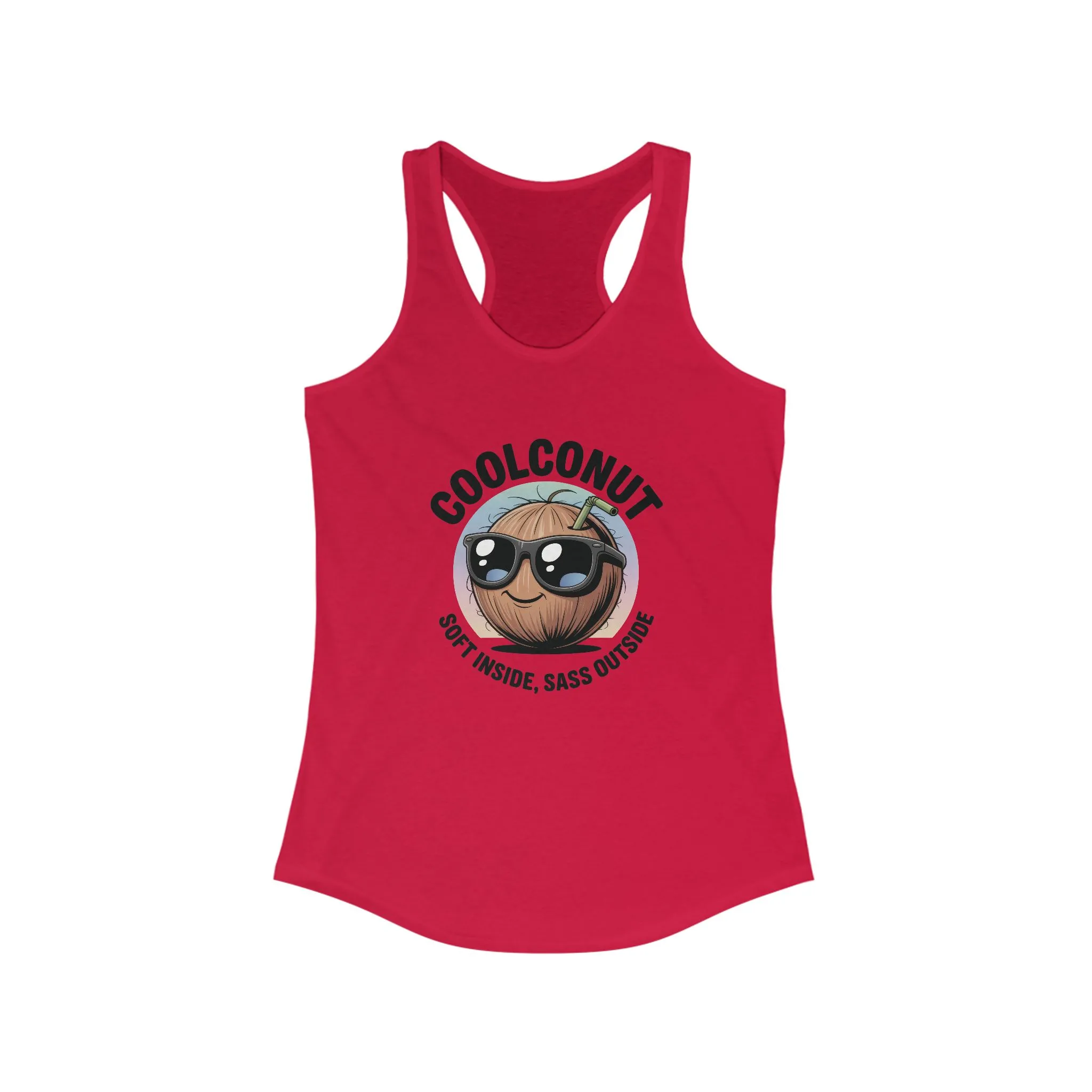 Coolconut Women's Racerback Tank - Soft Inside Sass Outside, Funny Summer Top, Beachwear, Casual Wear, Gift for Friends - Image 17