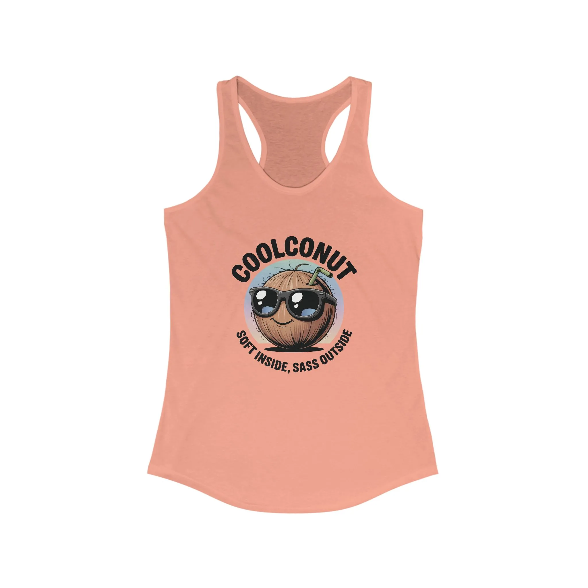 Coolconut Women's Racerback Tank - Soft Inside Sass Outside, Funny Summer Top, Beachwear, Casual Wear, Gift for Friends - Image 19