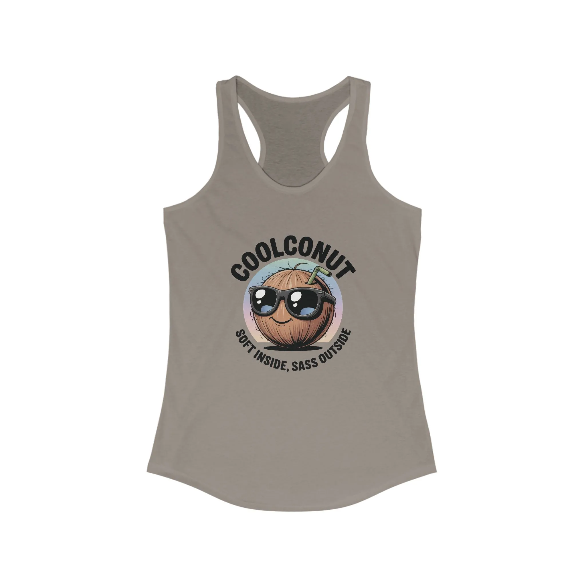 Coolconut Women's Racerback Tank - Soft Inside Sass Outside, Funny Summer Top, Beachwear, Casual Wear, Gift for Friends - Image 21