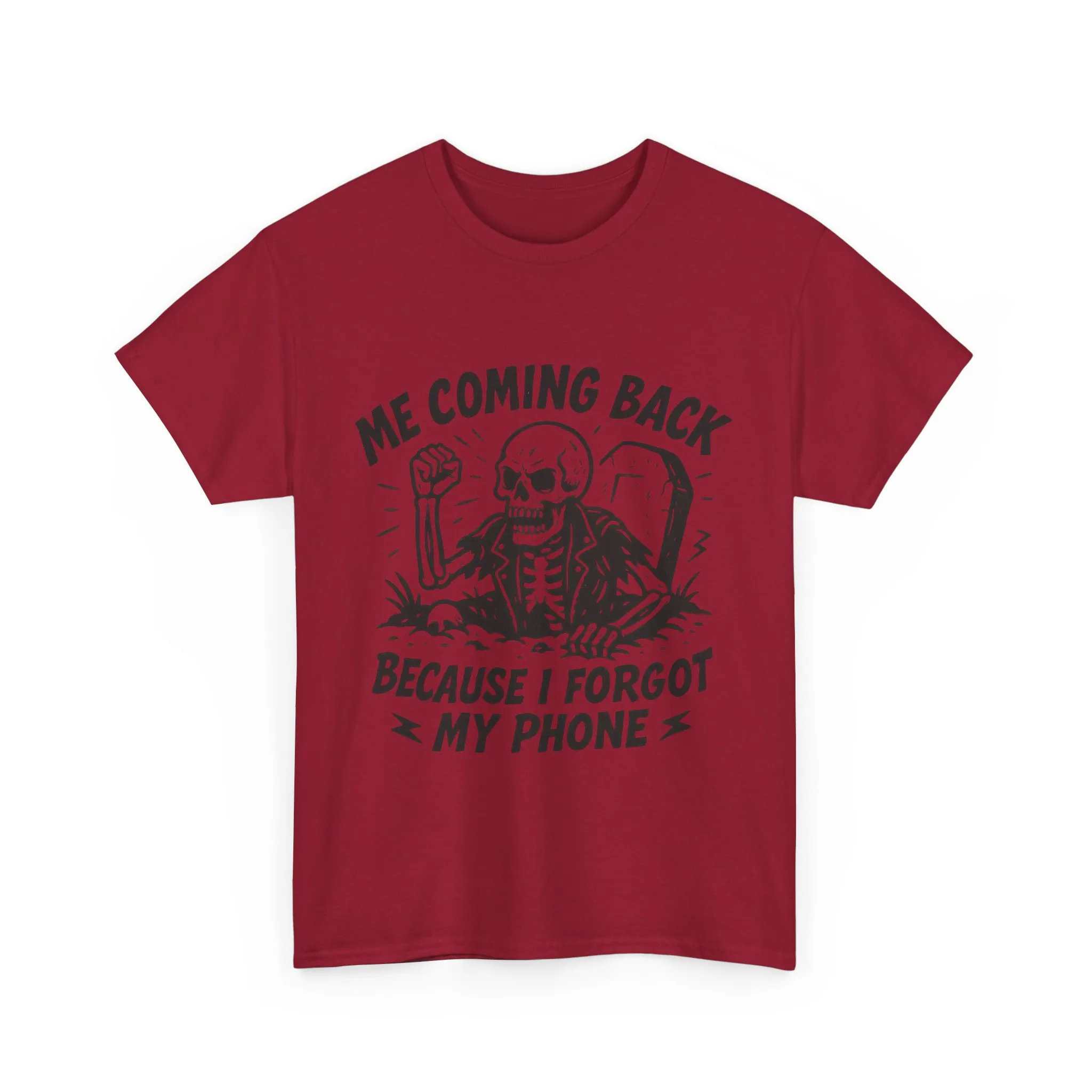 Forgot My Phone T-Shirt, Funny Skeleton Coming Back From Grave Tee, Dark Humor Shirt for Men, Humor Tee, funny skull shirt - Image 34