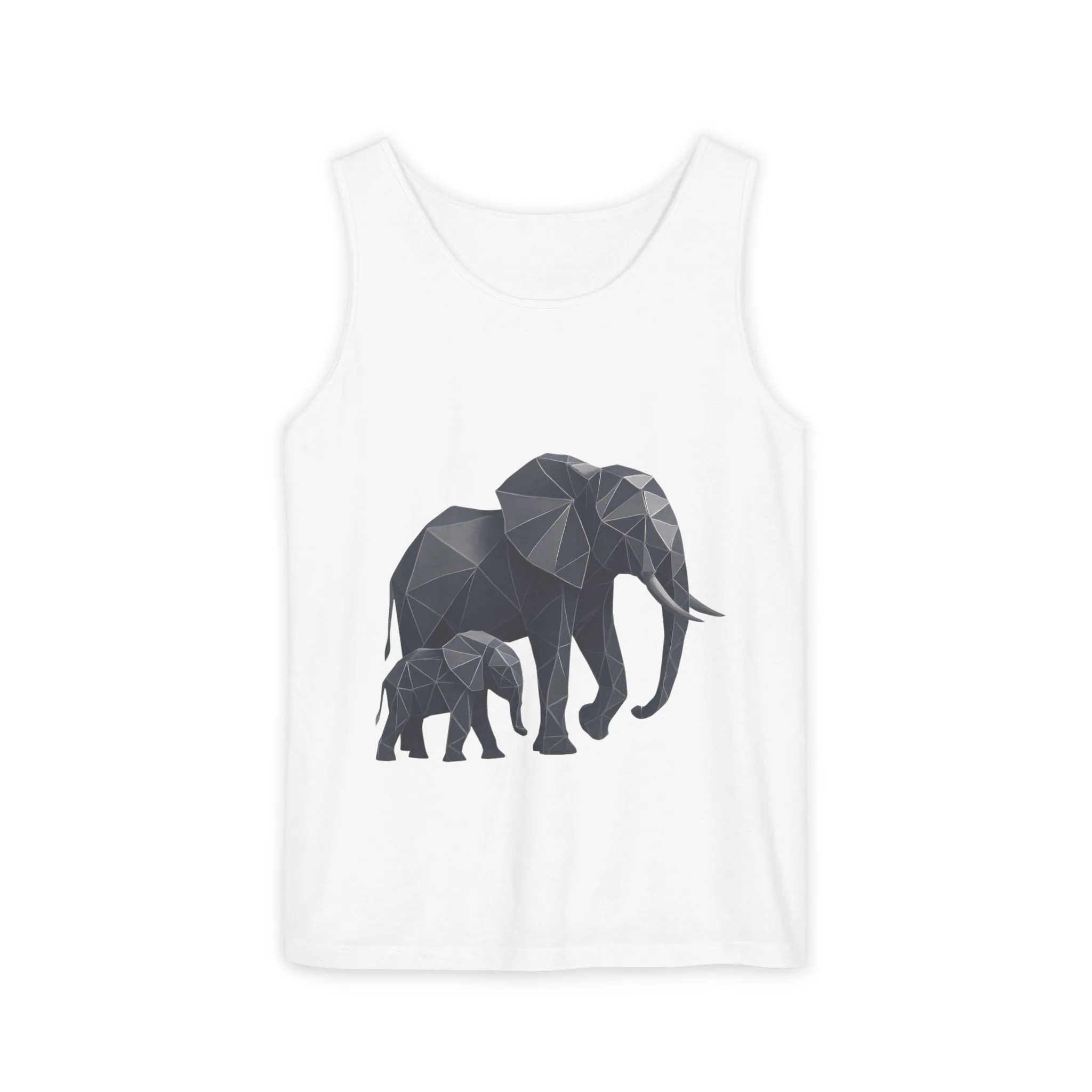 Elephant Family Unisex Tank Top, Animal Lover Gift, Casual Wear, Summer Essentials, Eco-Friendly Apparel, Wildlife Shirt - Image 3