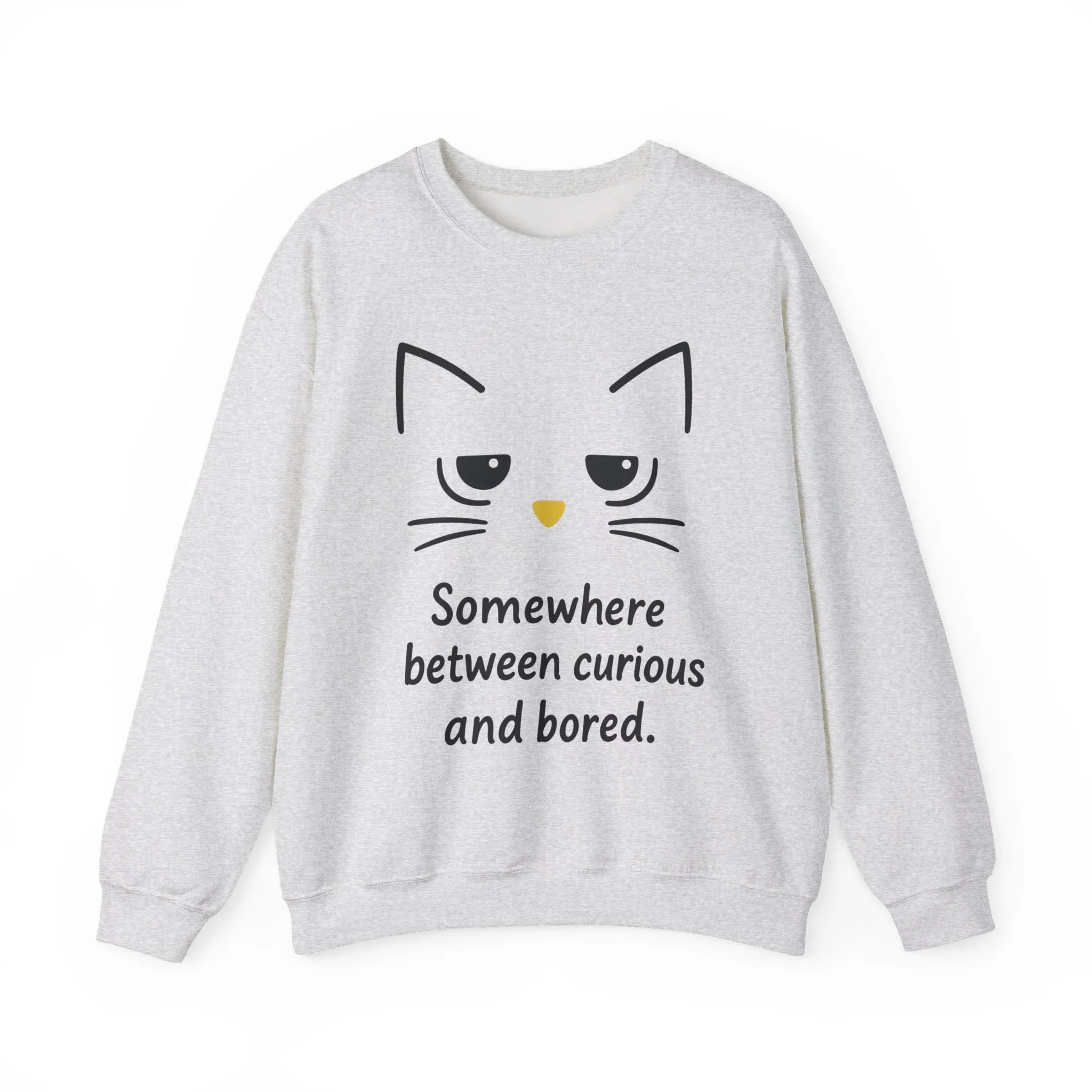 Whimsical Cat Crewneck Womens Sweatshirt, Cozy Relaxed Wear, Perfect Gift for Cat Lovers, Casual Everyday Style - Image 7