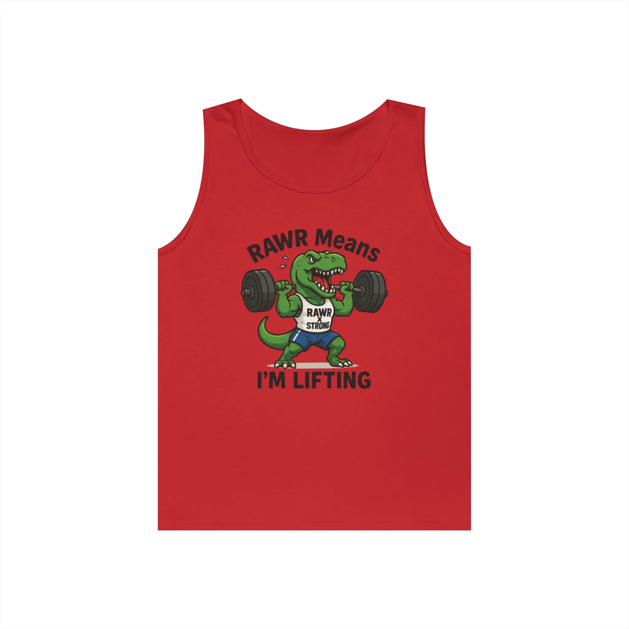 RAWR Gym Tank for Men, Funny Dinosaur Lifting Tee, Workout Dino Fitness Gift, Barbell Humor Tank Top for Men, Motivational Tank, Activewear - Image 14
