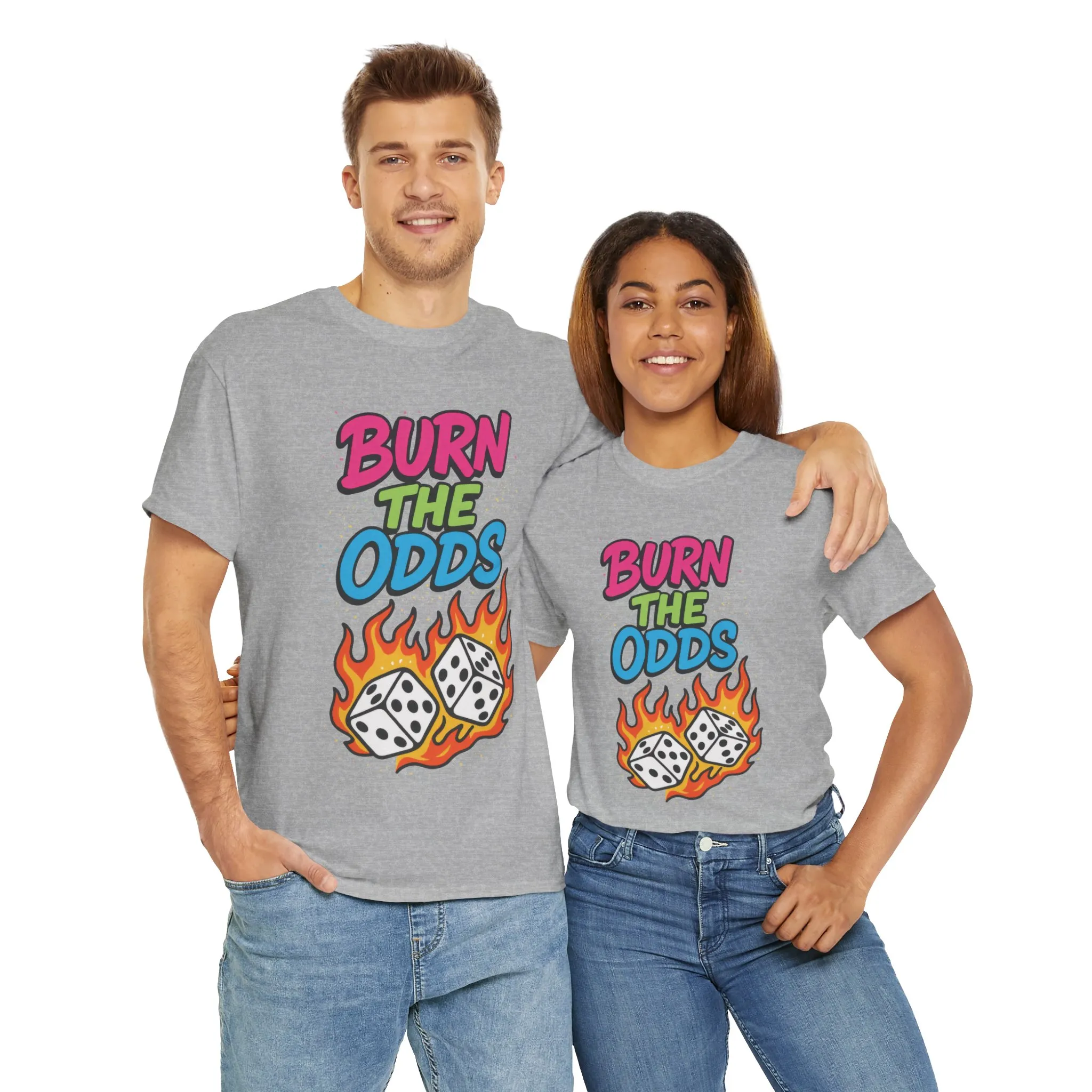 Burn the Odds Graphic Tee | Cool Casual Wear, Gaming Shirt, Unisex Cotton Tee, Dice Design T-Shirt, Gift for Gamers - Image 4