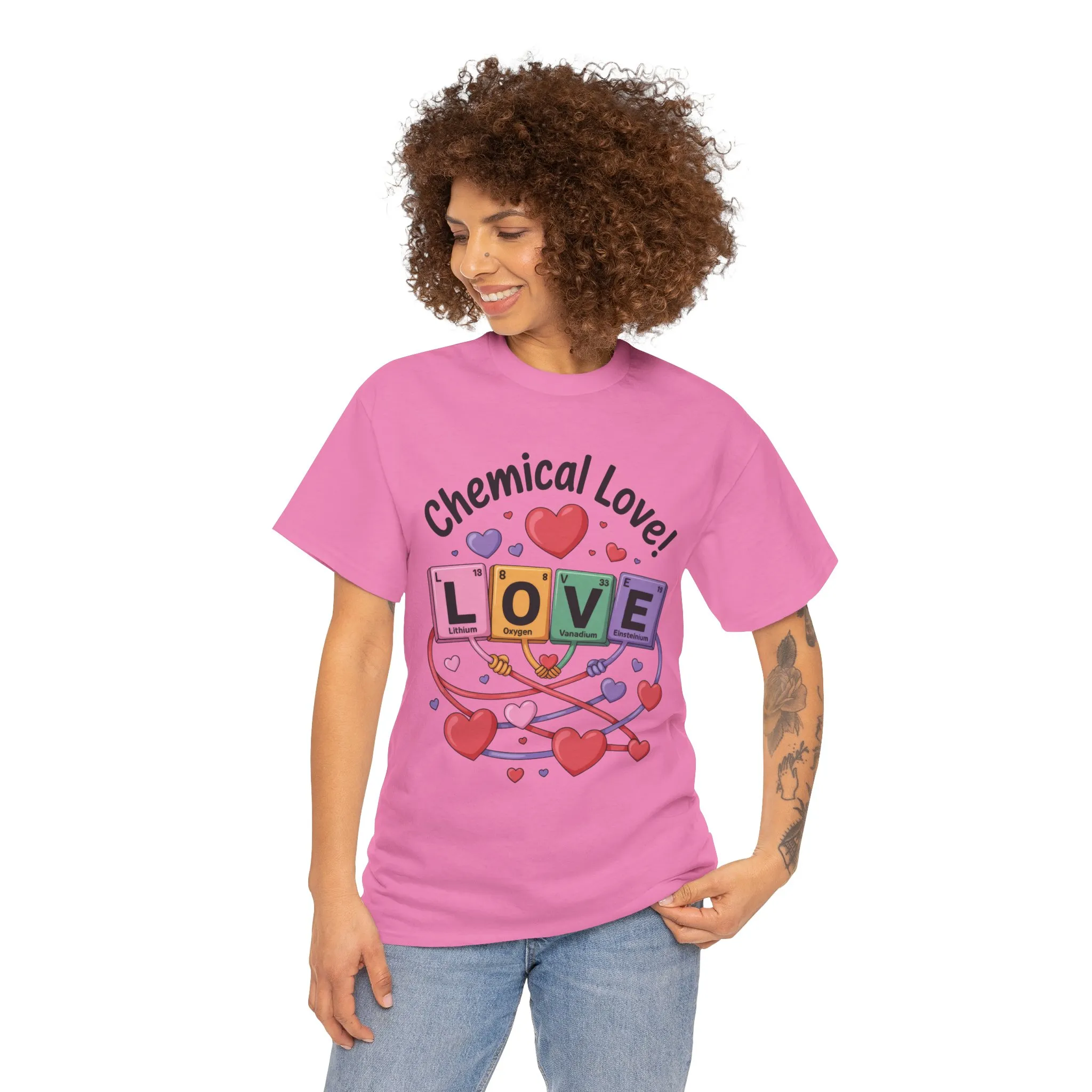 Chemical Love Unisex Heavy Cotton Tee, Cute Couple Shirt, Science Lovers Apparel, Valentines Day Top, Chemistry Lover Gift, Element Table - Image 36