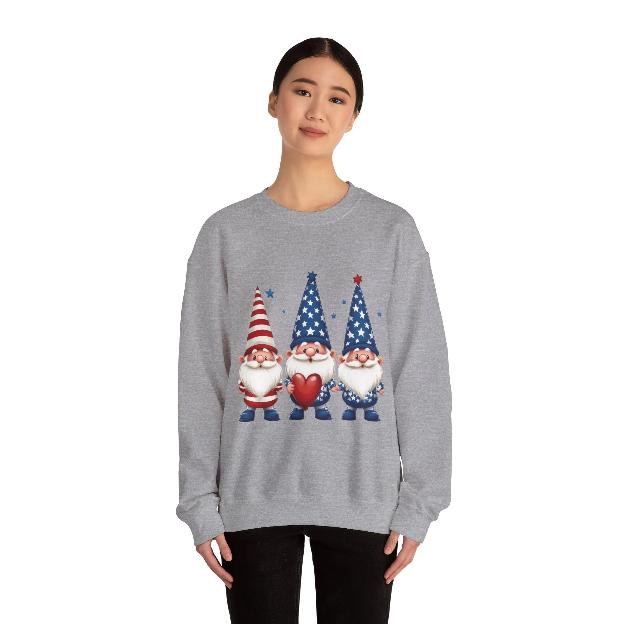Patriotic Gnome Sweatshirt, Cozy Casual Wear for Independence Day, Gift for Gnome Lovers, 4th of July Apparel, All-Year Comfort - Image 11