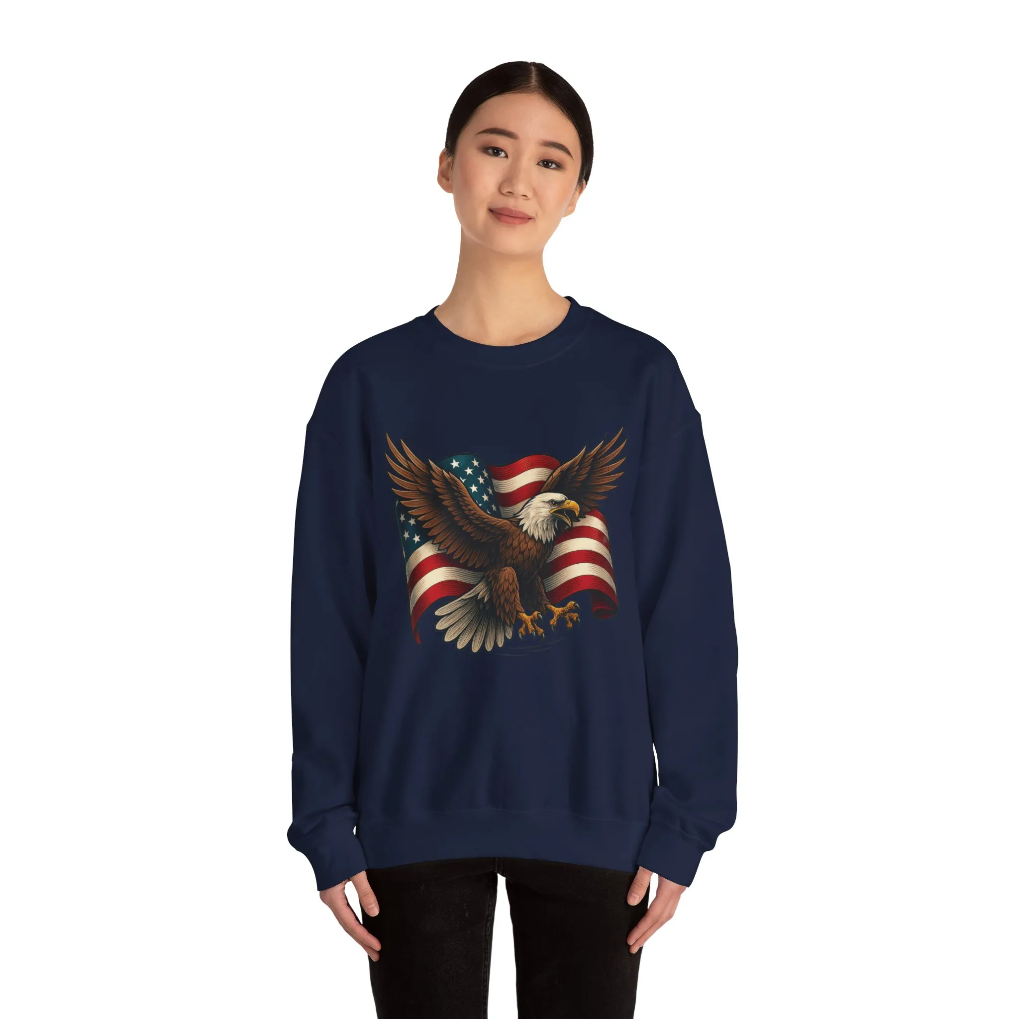 Patriotic Eagle Sweatshirt - Unisex Crewneck, USA Flag Apparel, Memorial Day, Veteran's Day, Independence Day, Gift for Patriots - Image 41