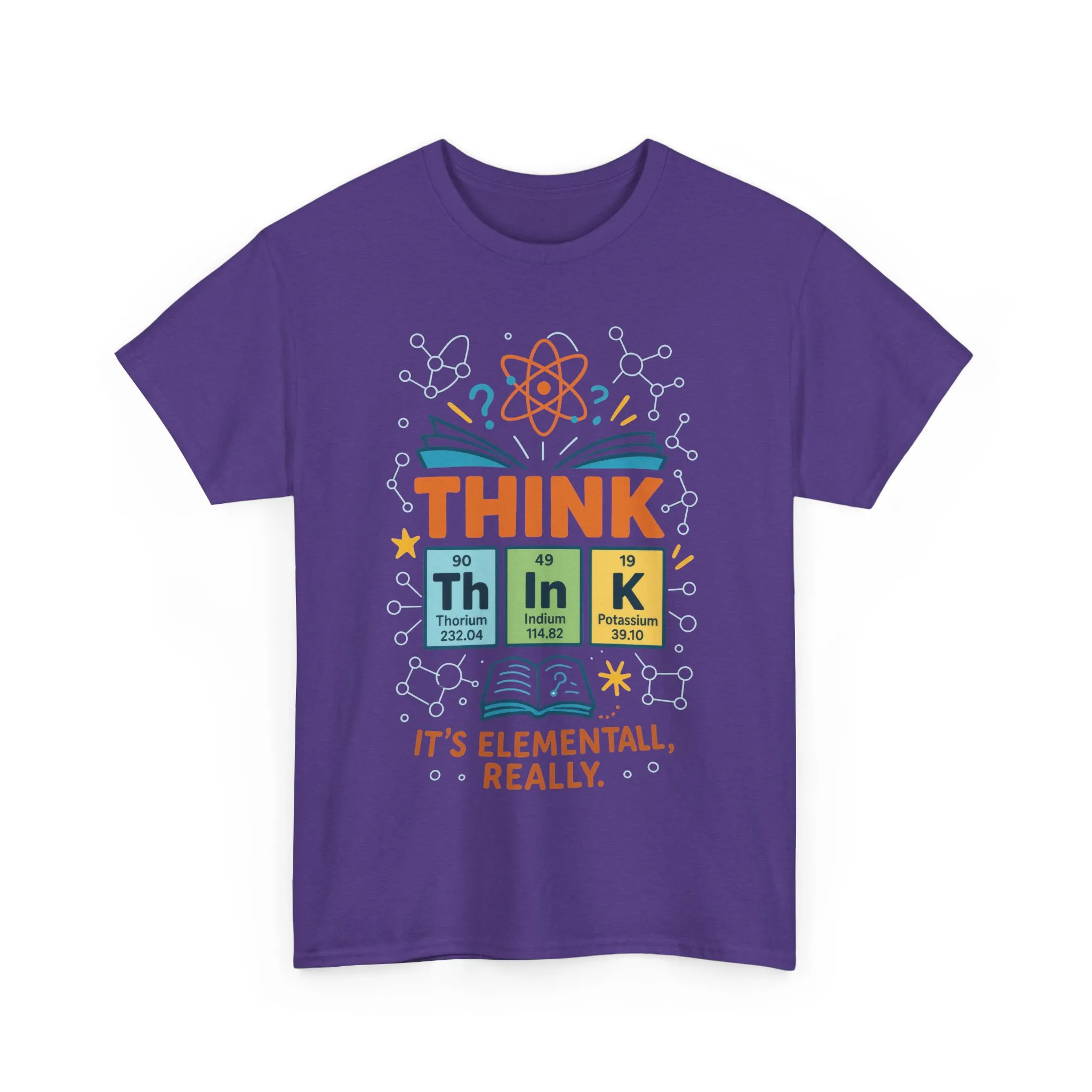 Smart Womens Science T-Shirt, THINK Periodic Table Tee, Funny Elemental Nerd Gift for Her, Graphic Tee for Science Lovers - Image 19