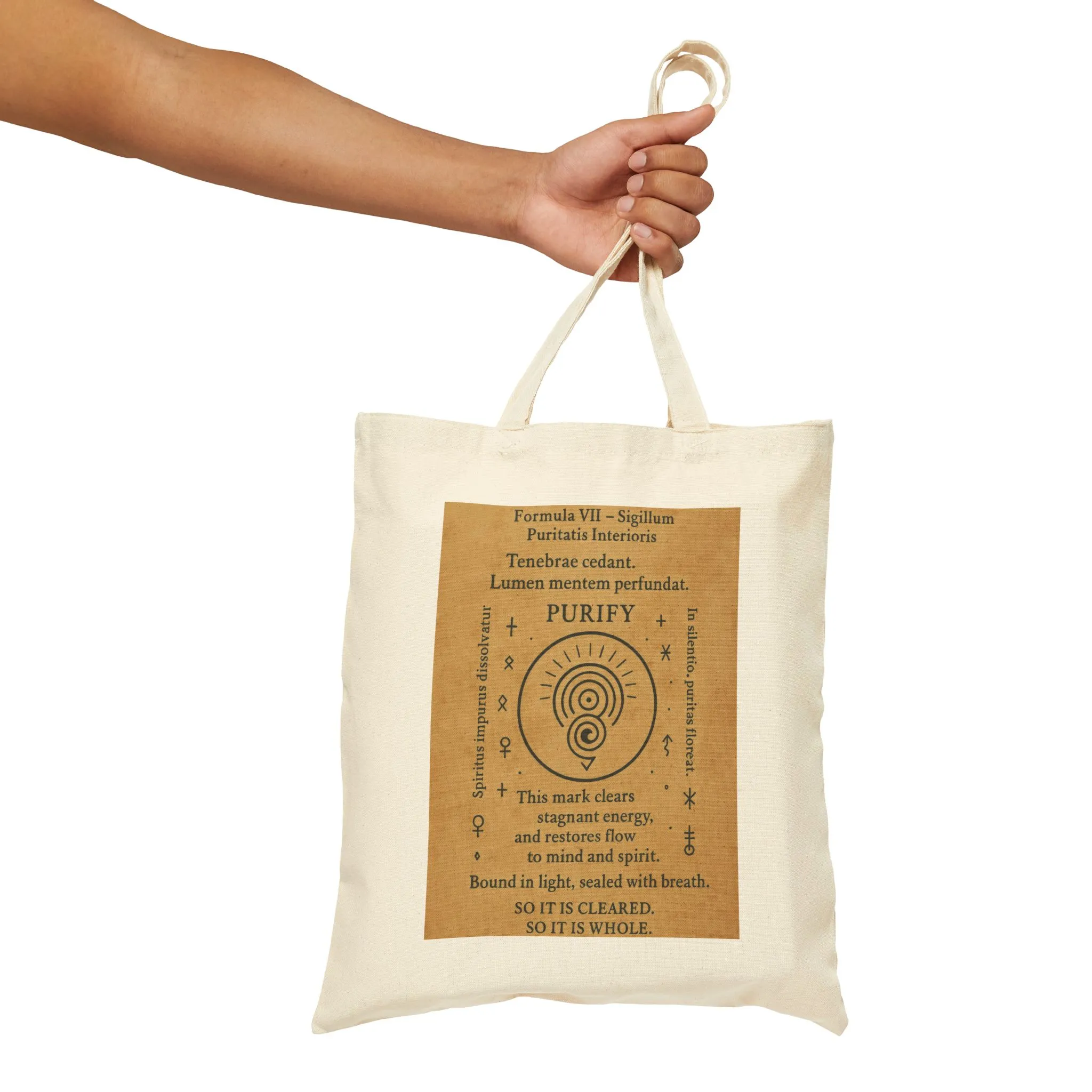 Sigil of Inner Purity Tote Bag, Energy Cleansing Symbol, Mystic Spiral Bag, Witchy Mind Spirit Alignment Charm, Spiritual Purification Tote - Image 4